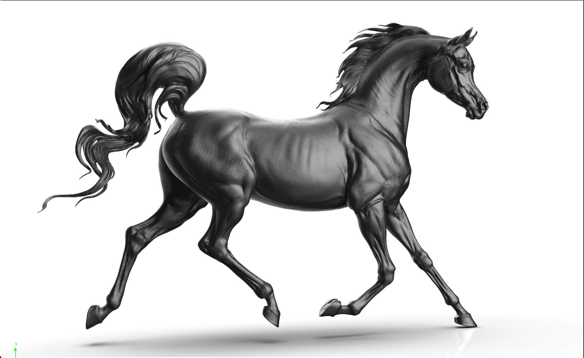 Arabian horse - 3D Sculpting - High Poly  3D print model_1