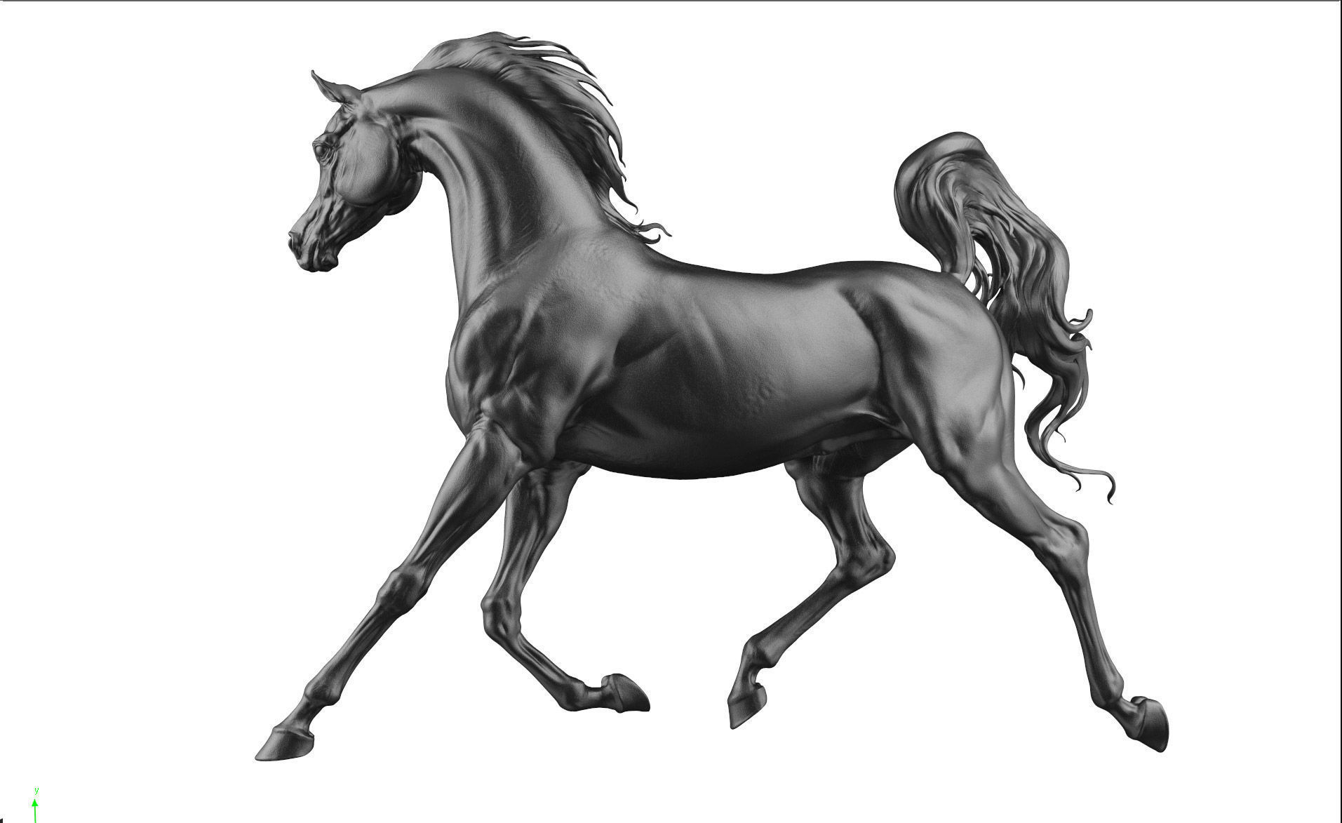 Arabian horse - 3D Sculpting - High Poly  3D print model_2