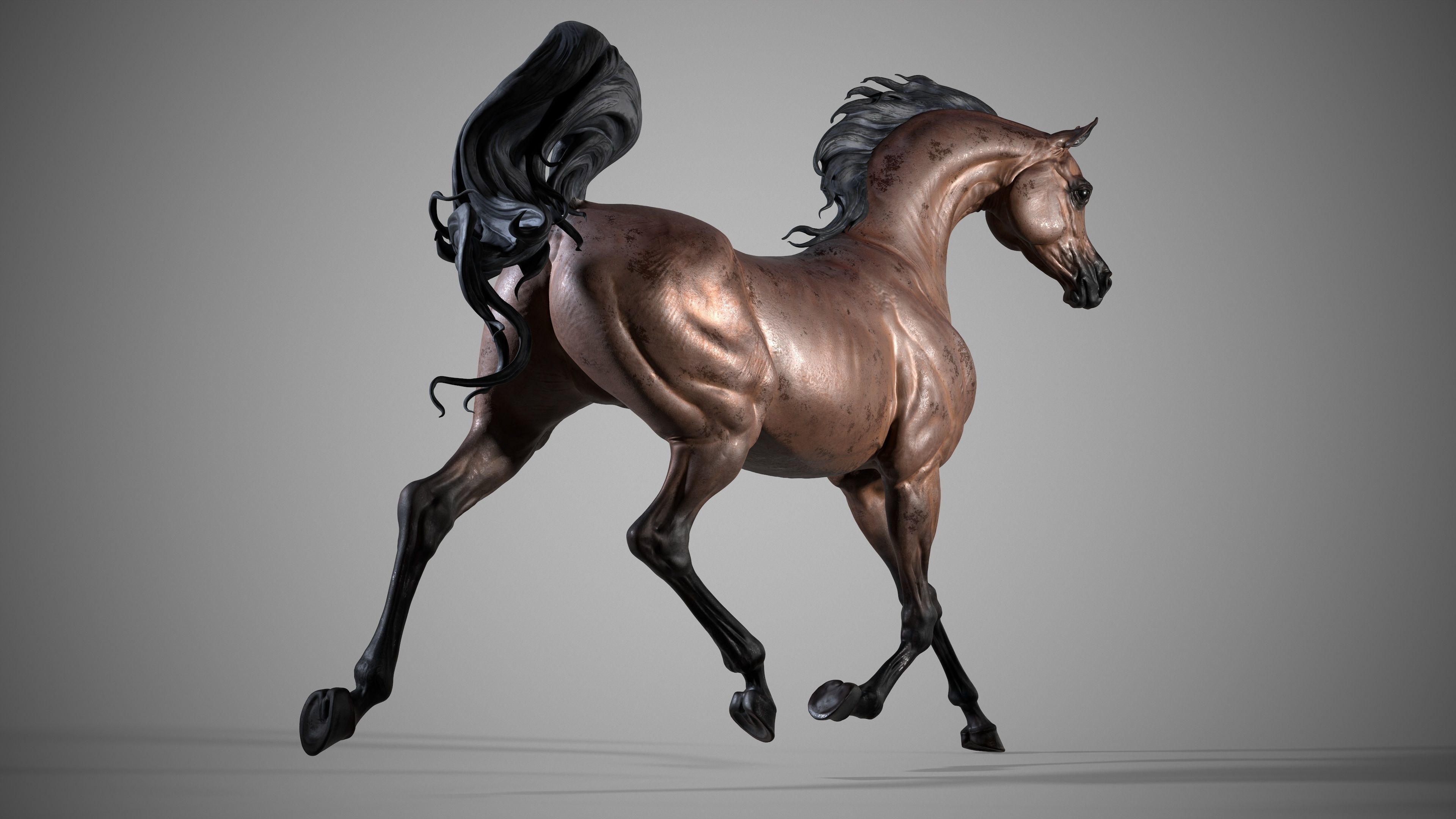 Arabian horse - 3D Sculpting - High Poly  3D print model_10