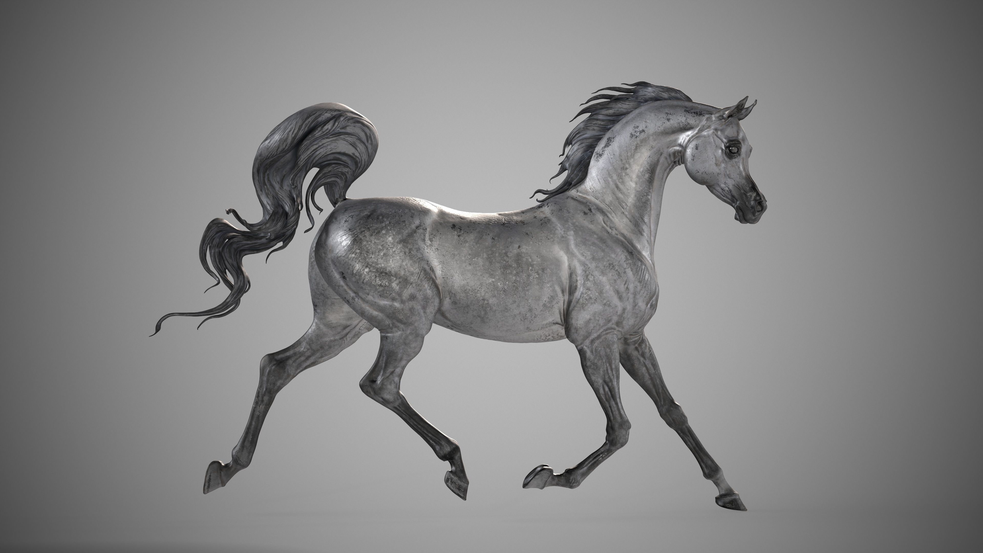 Arabian horse - 3D Sculpting - High Poly  3D print model_9