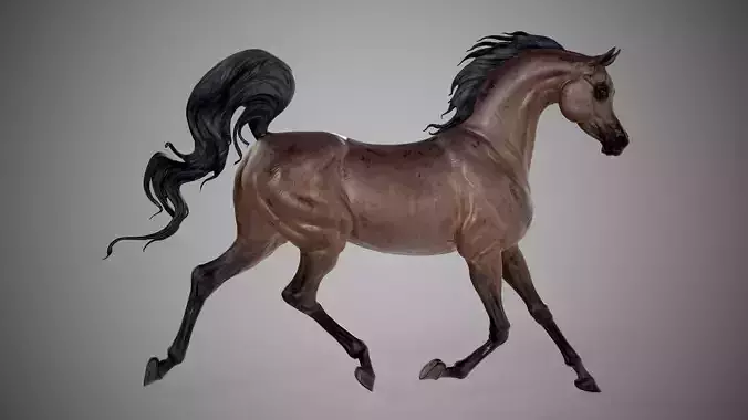 Running Arabian horse - 3D Sculpting - High Poly 