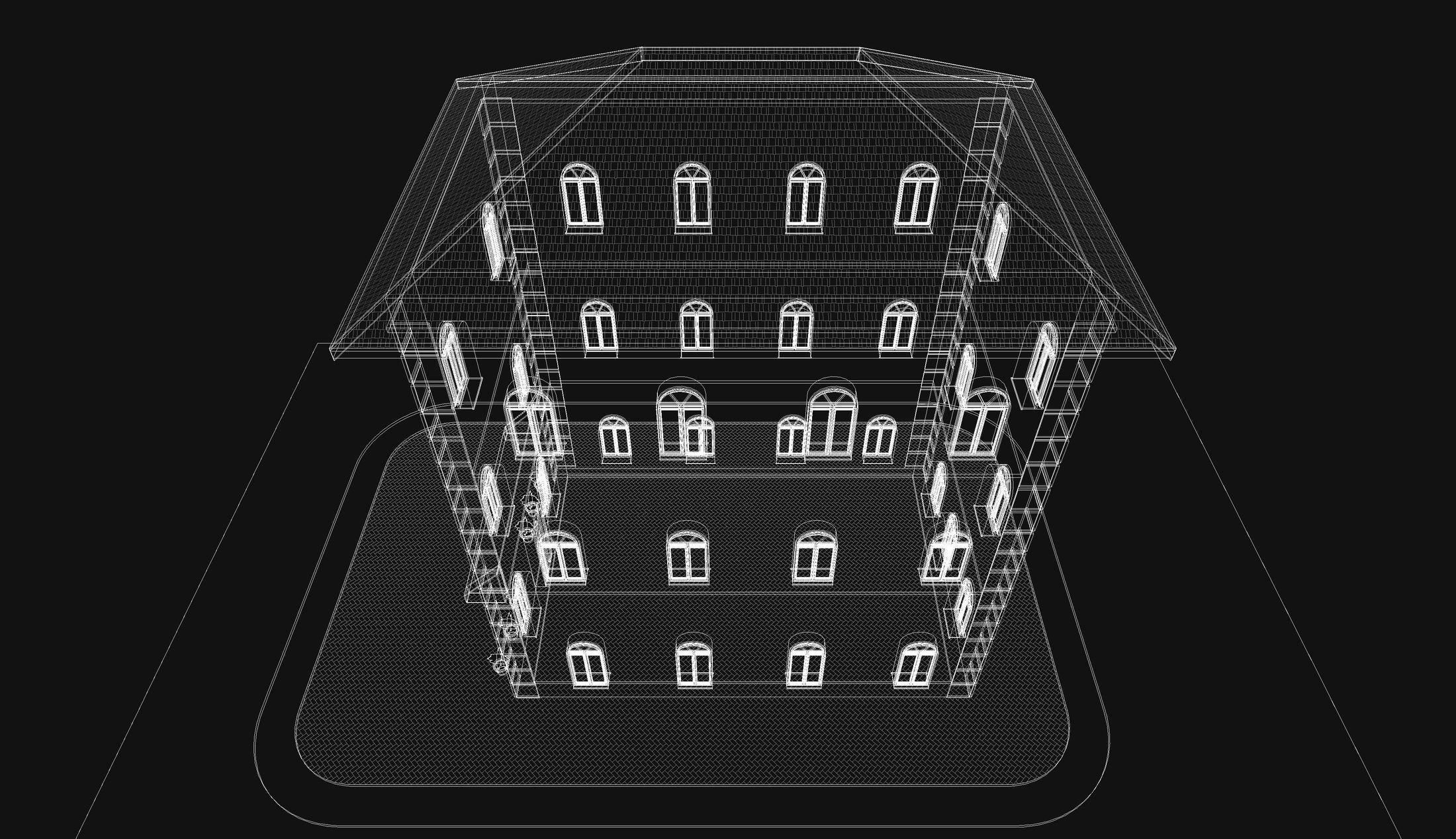 Vintage building 24R02 3D model_7