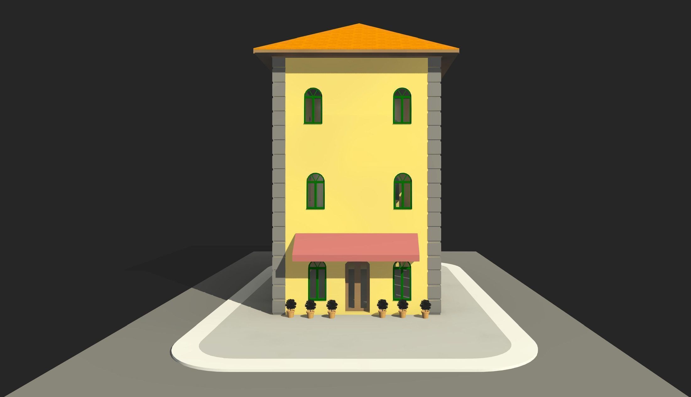 Vintage building 24R02 3D model_1