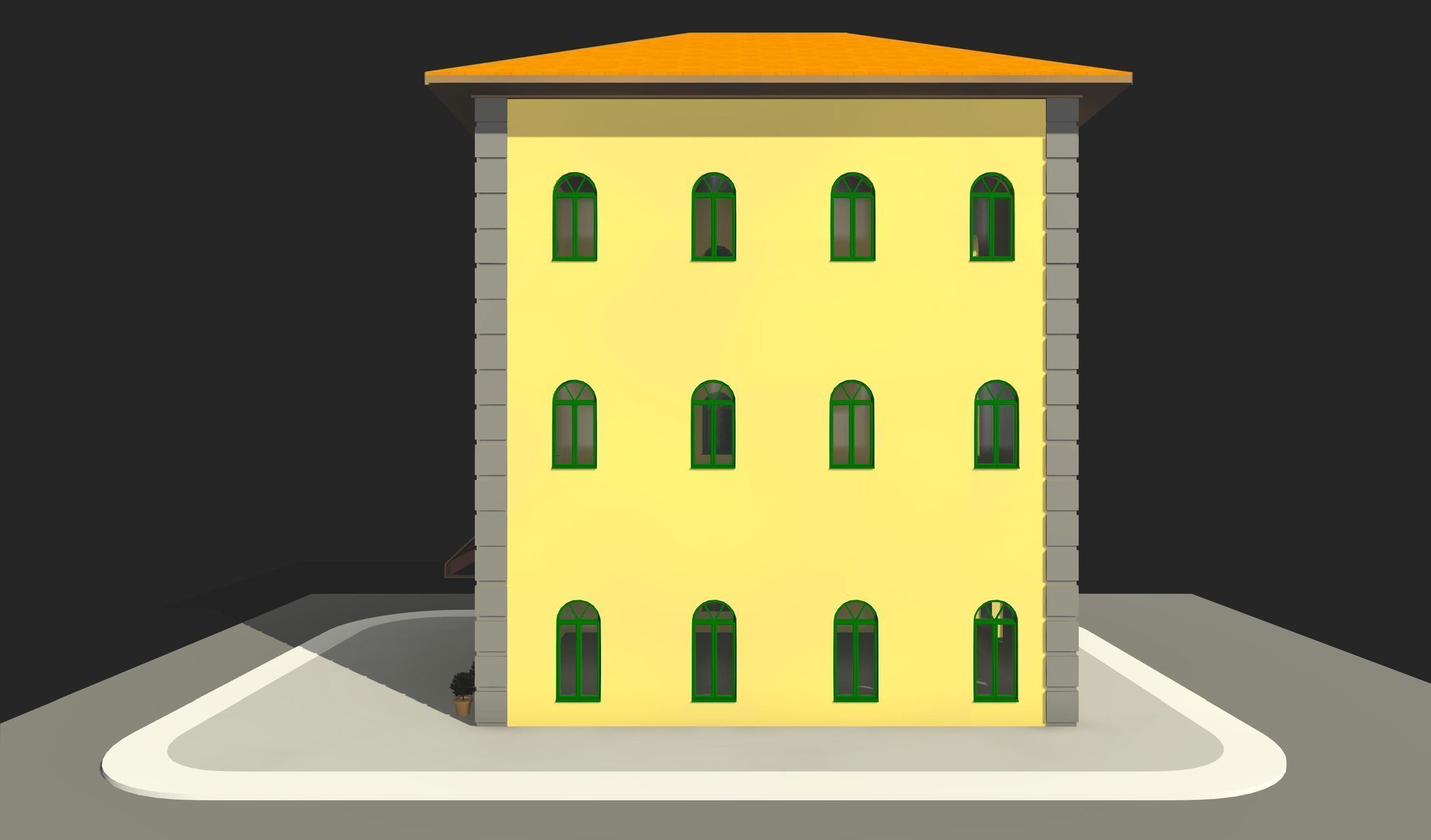 Vintage building 24R02 3D model_4