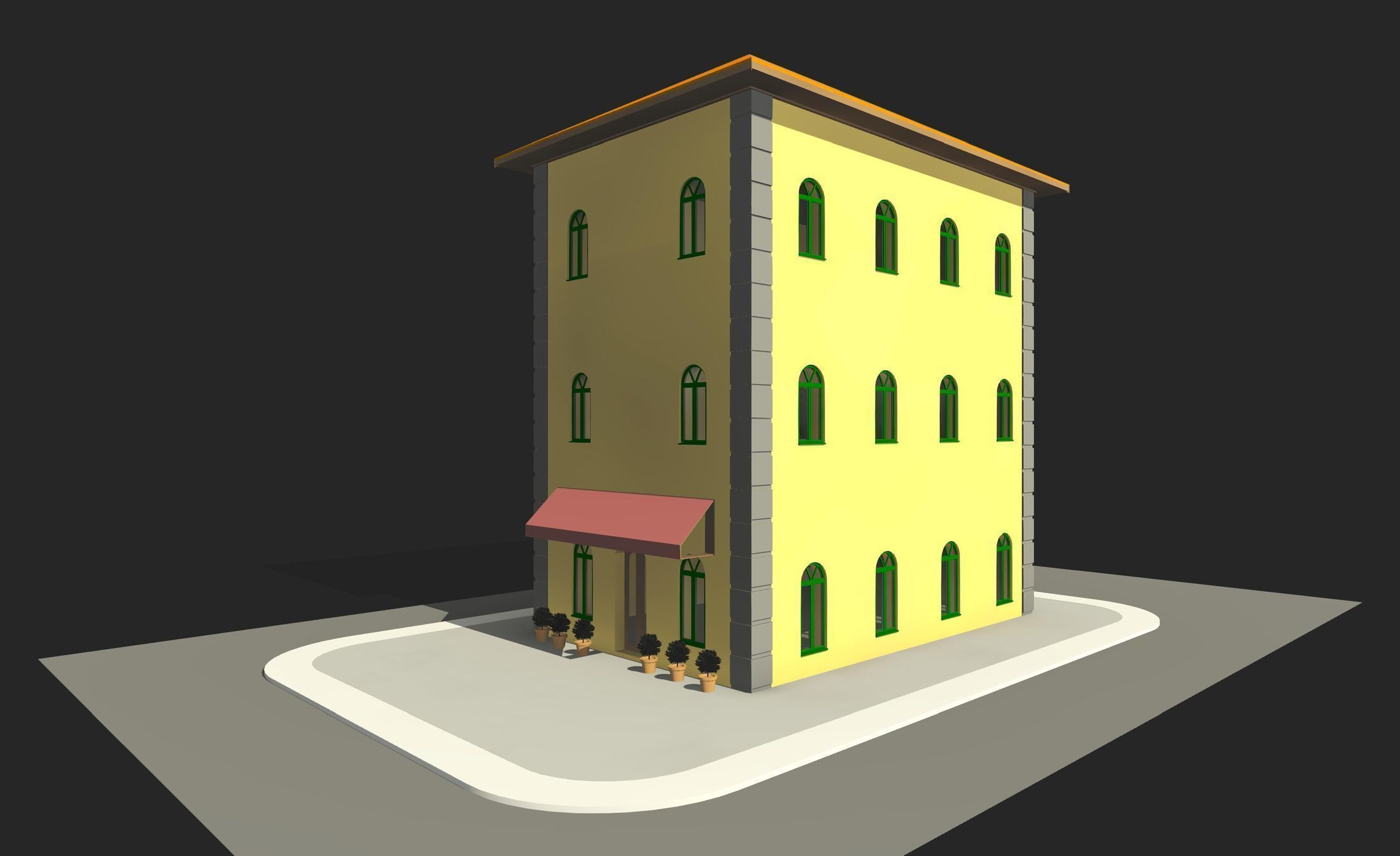 Vintage building 24R02 3D model_2
