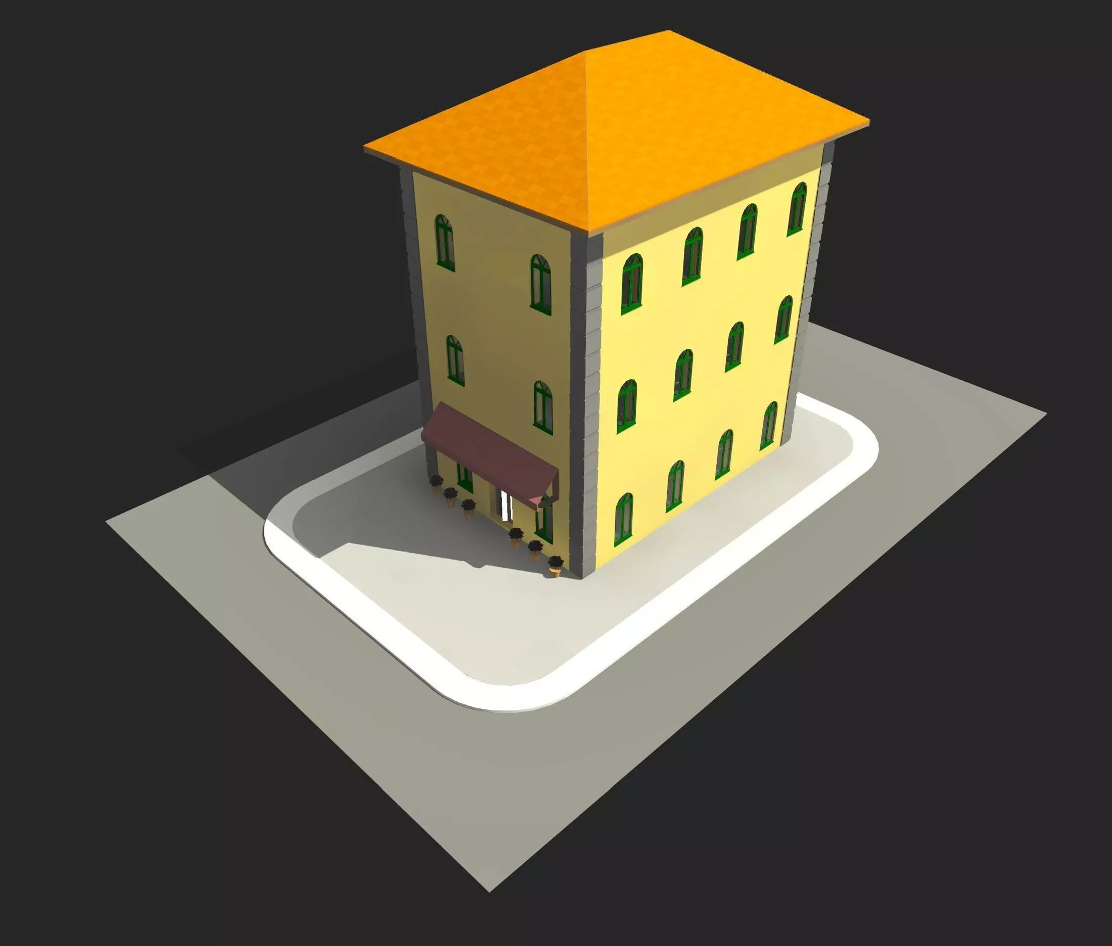 Vintage building 24R02 3D model_0