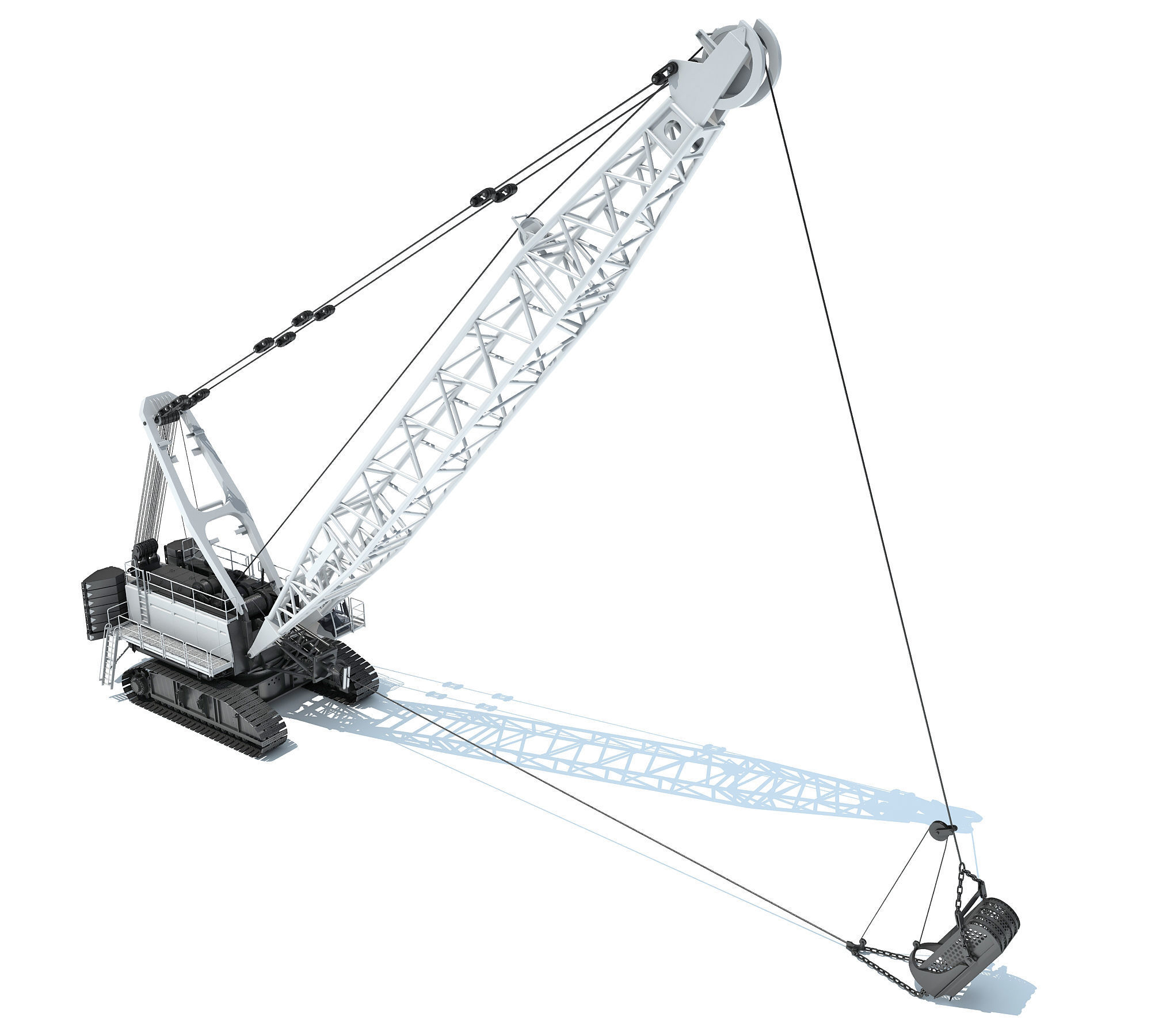 Dragline Excavator Mining Construction Machinery 3D model_7