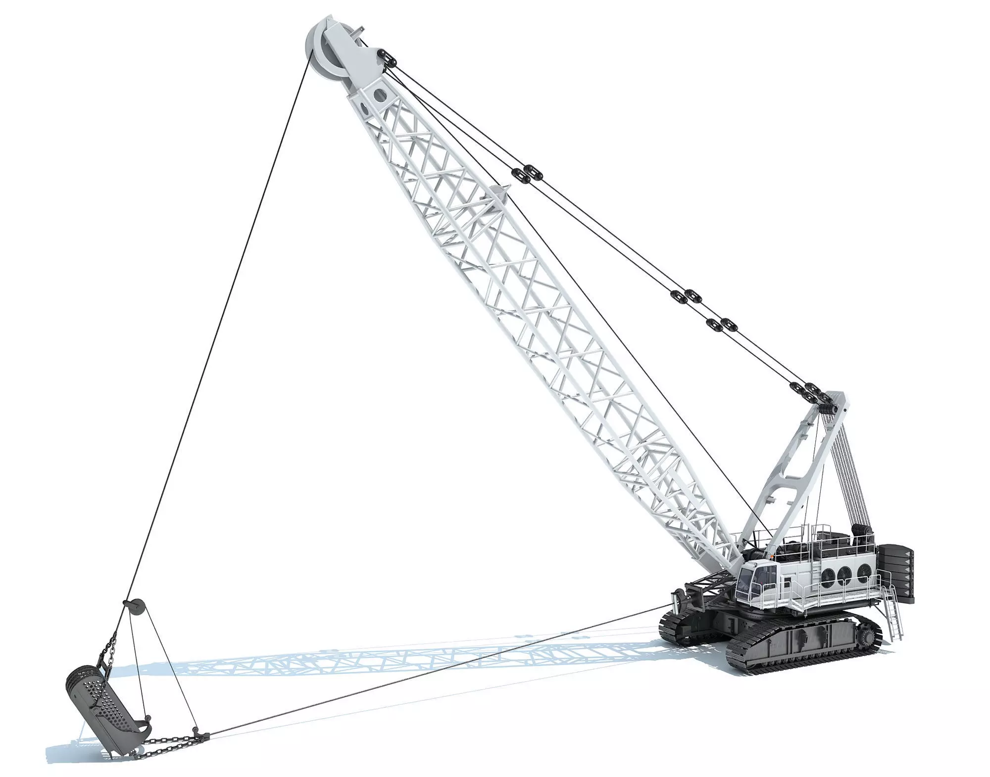 Dragline Excavator Mining Construction Machinery 3D model_0