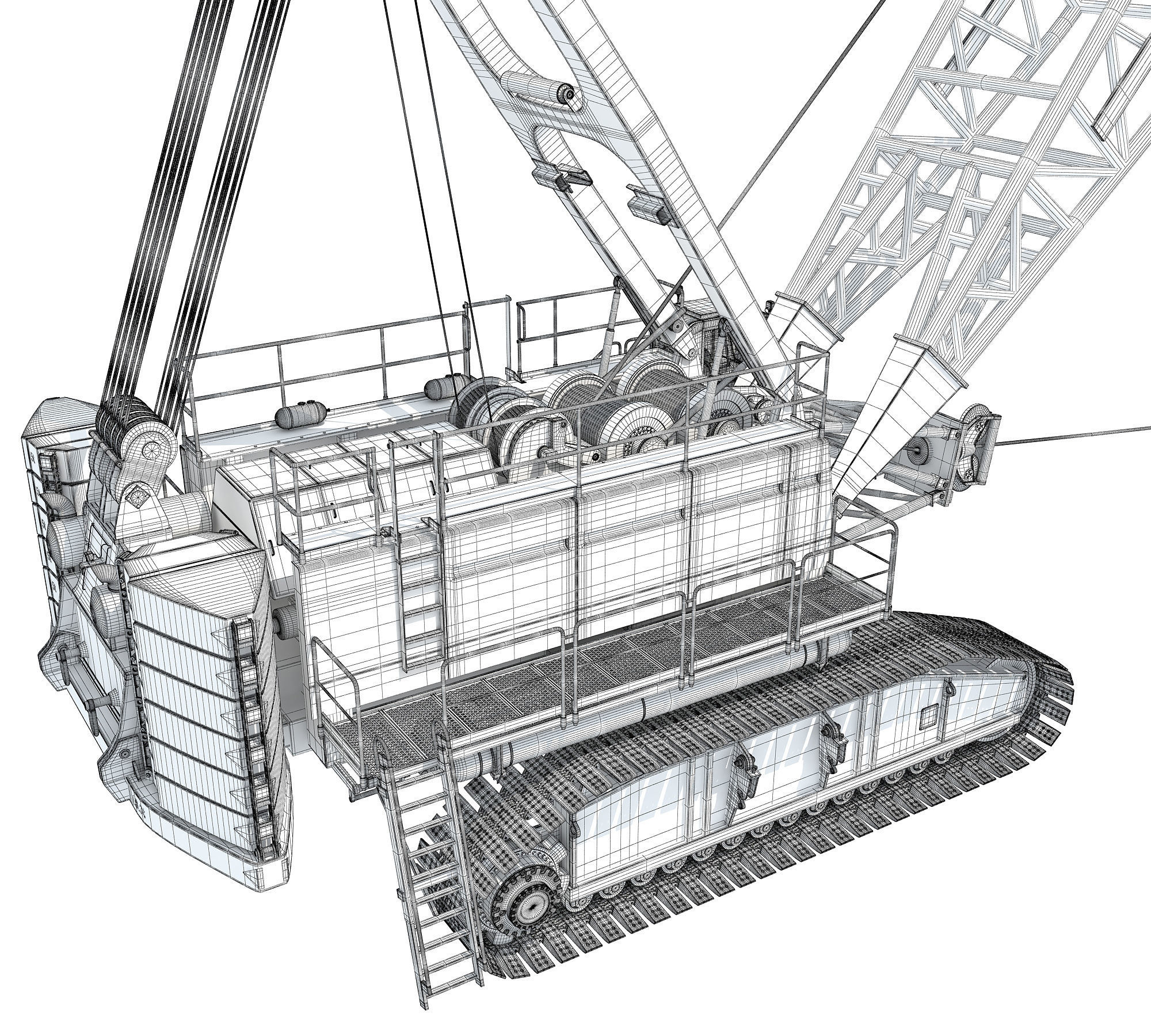 Dragline Excavator Mining Construction Machinery 3D model_26