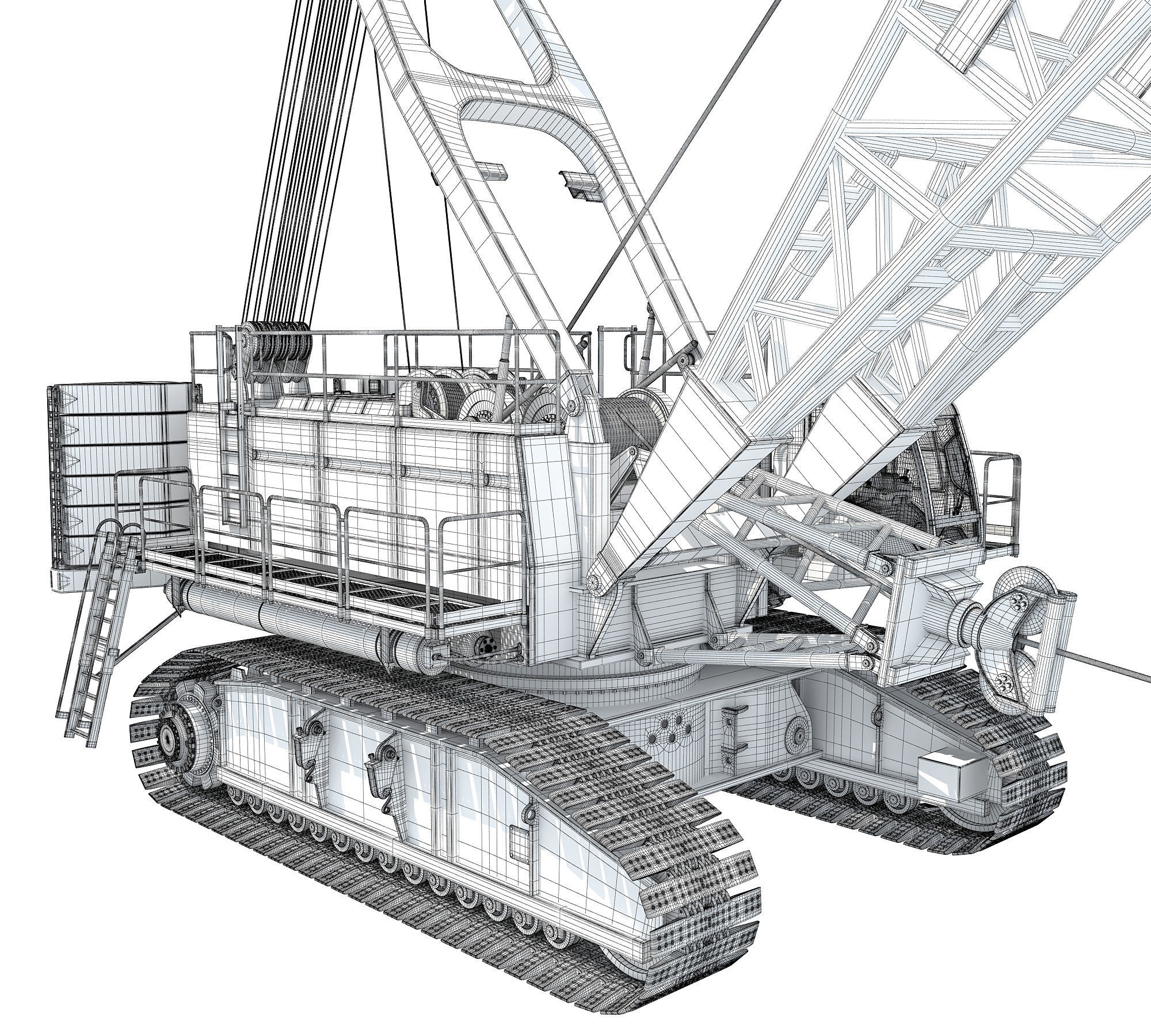 Dragline Excavator Mining Construction Machinery 3D model_27