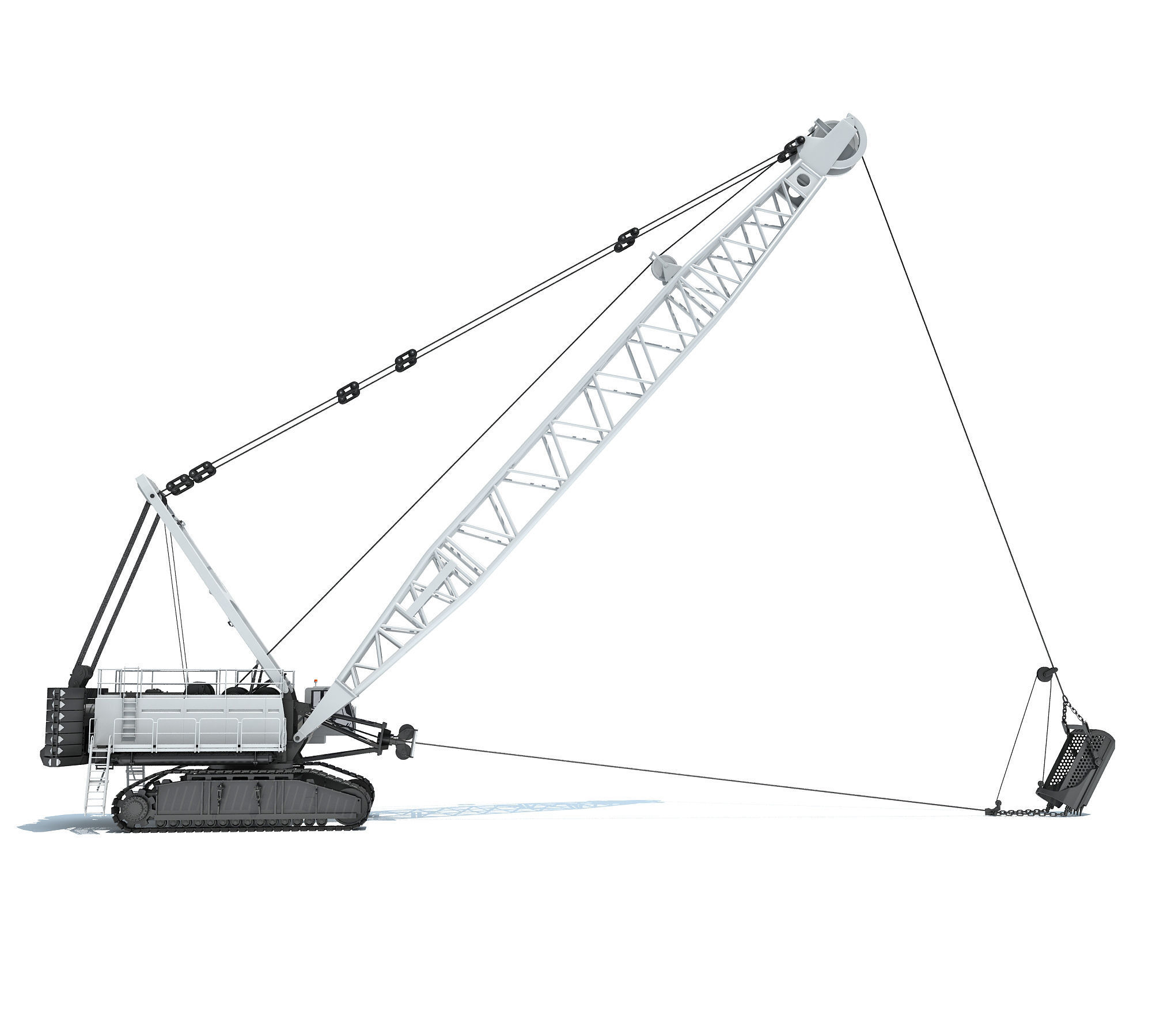 Dragline Excavator Mining Construction Machinery 3D model_6