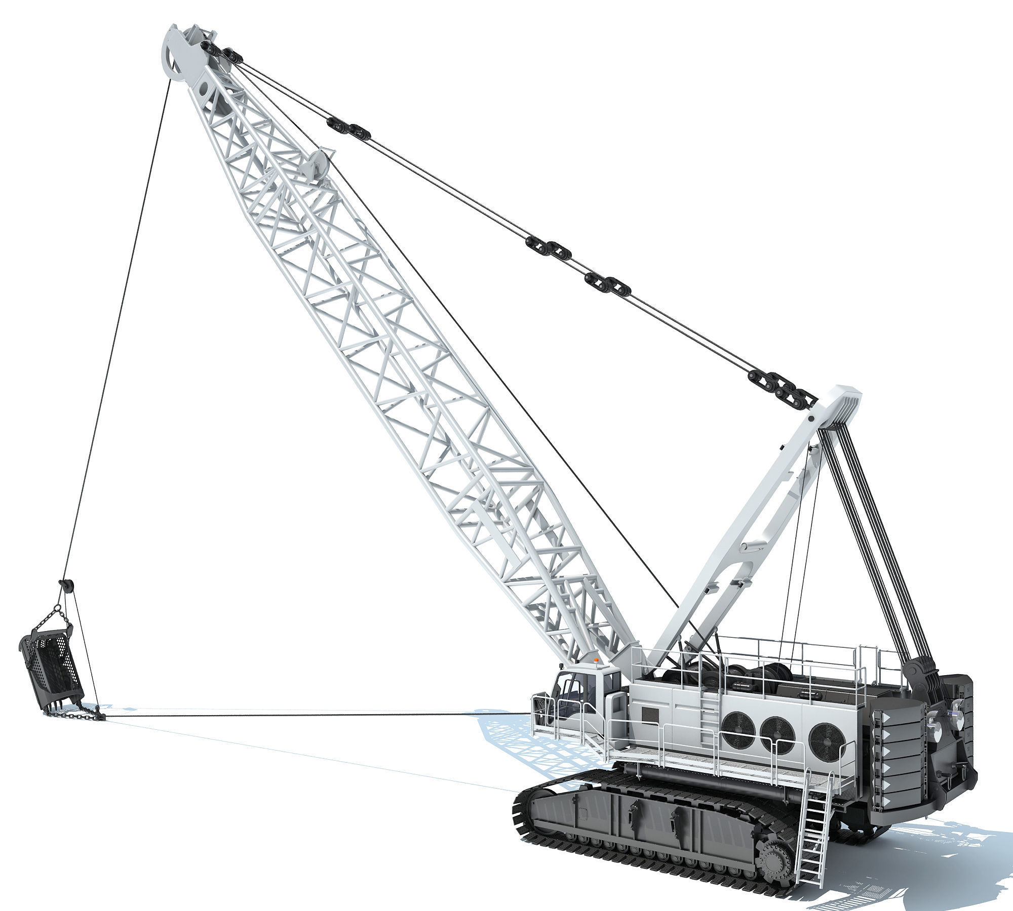 Dragline Excavator Mining Construction Machinery 3D model_2