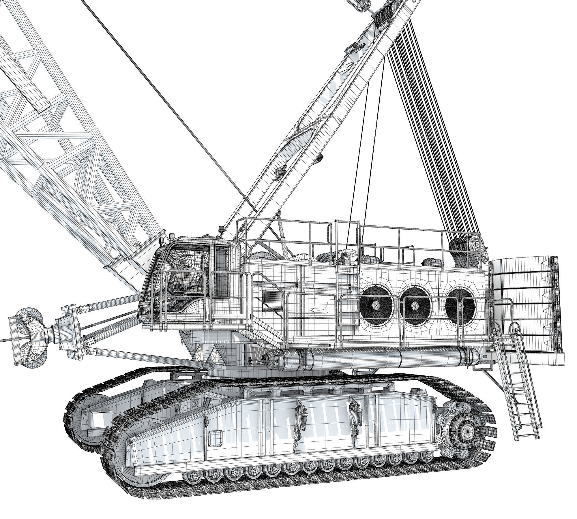 Dragline Excavator Mining Construction Machinery 3D model_24