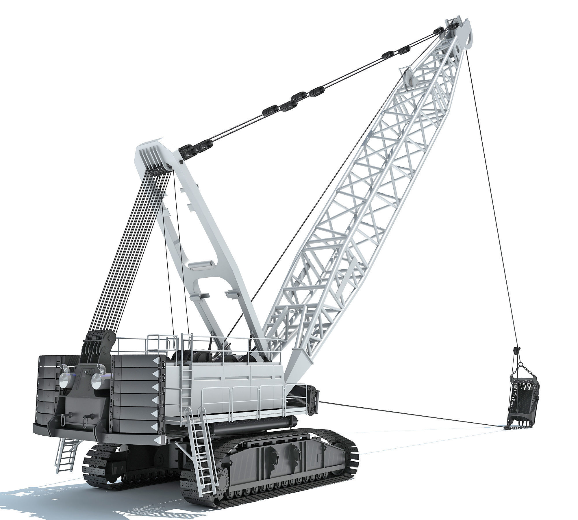 Dragline Excavator Mining Construction Machinery 3D model_4