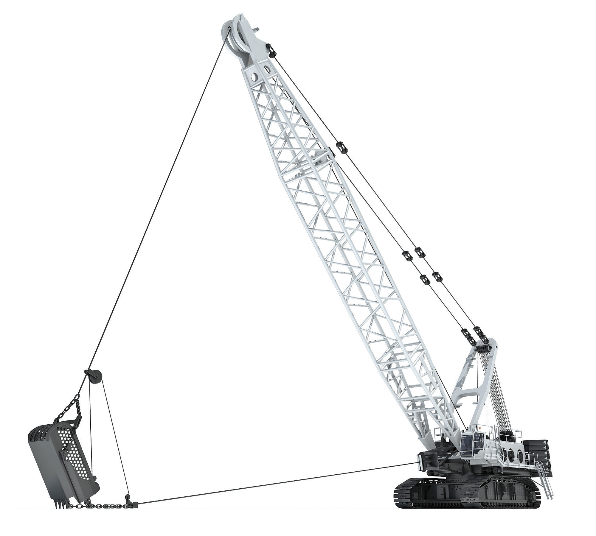 Dragline Excavator Mining Construction Machinery 3D model_9