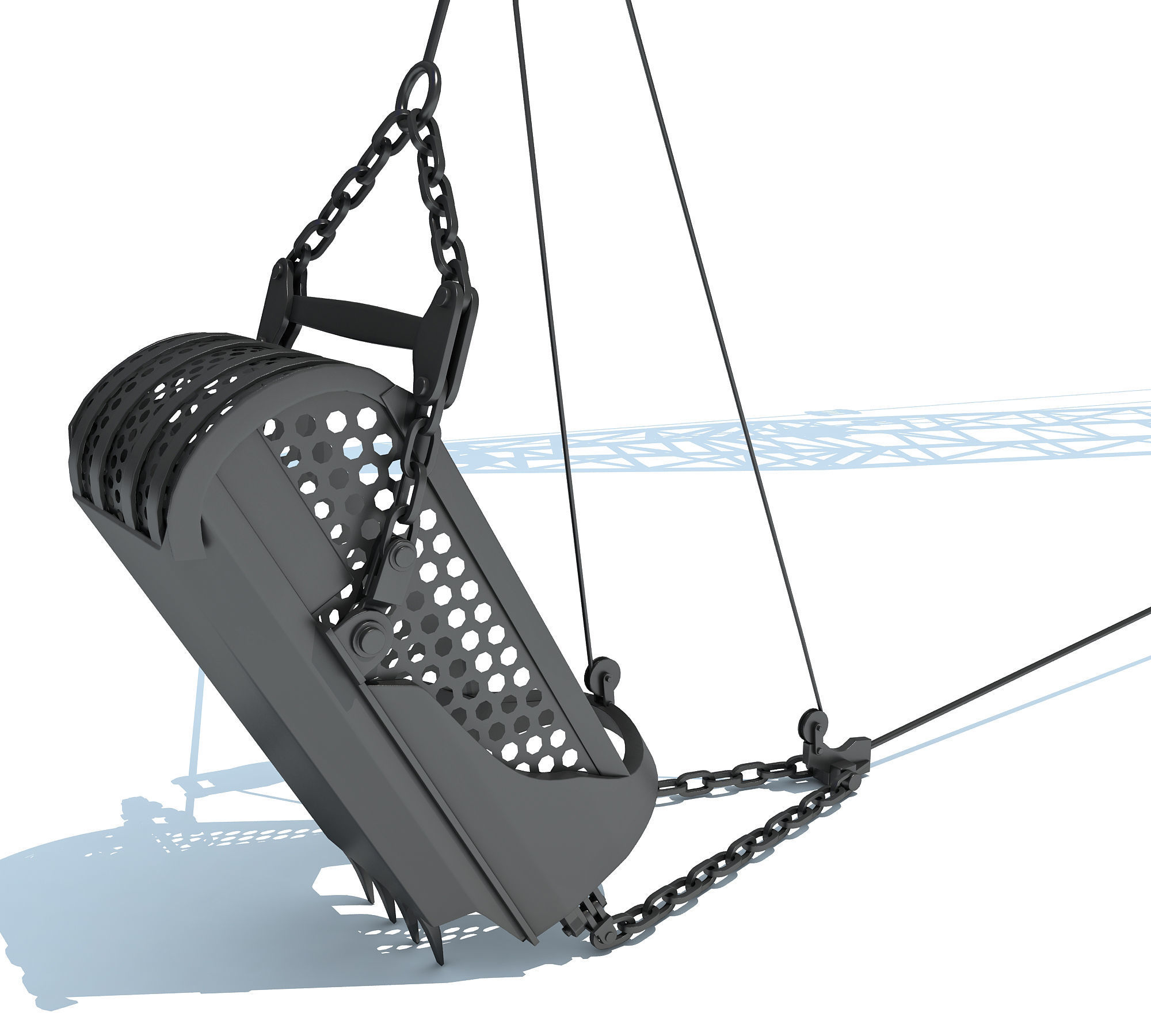 Dragline Excavator Mining Construction Machinery 3D model_17
