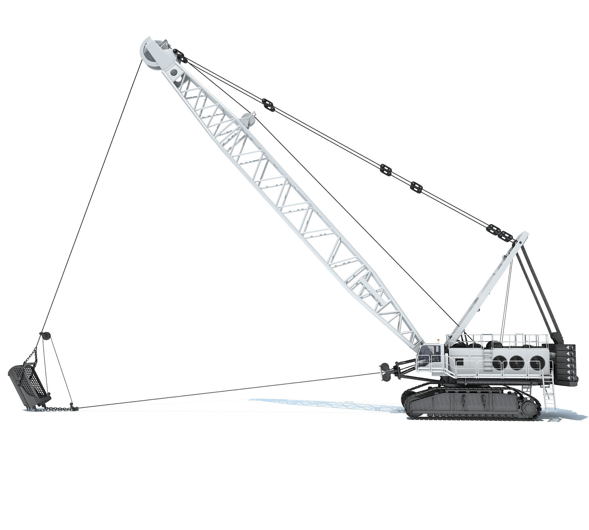Dragline Excavator Mining Construction Machinery 3D model_1