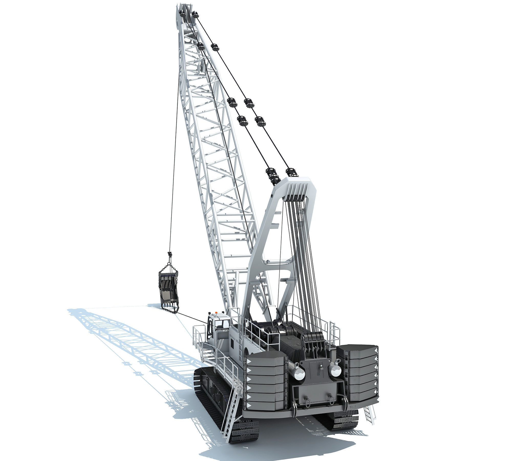 Dragline Excavator Mining Construction Machinery 3D model_3