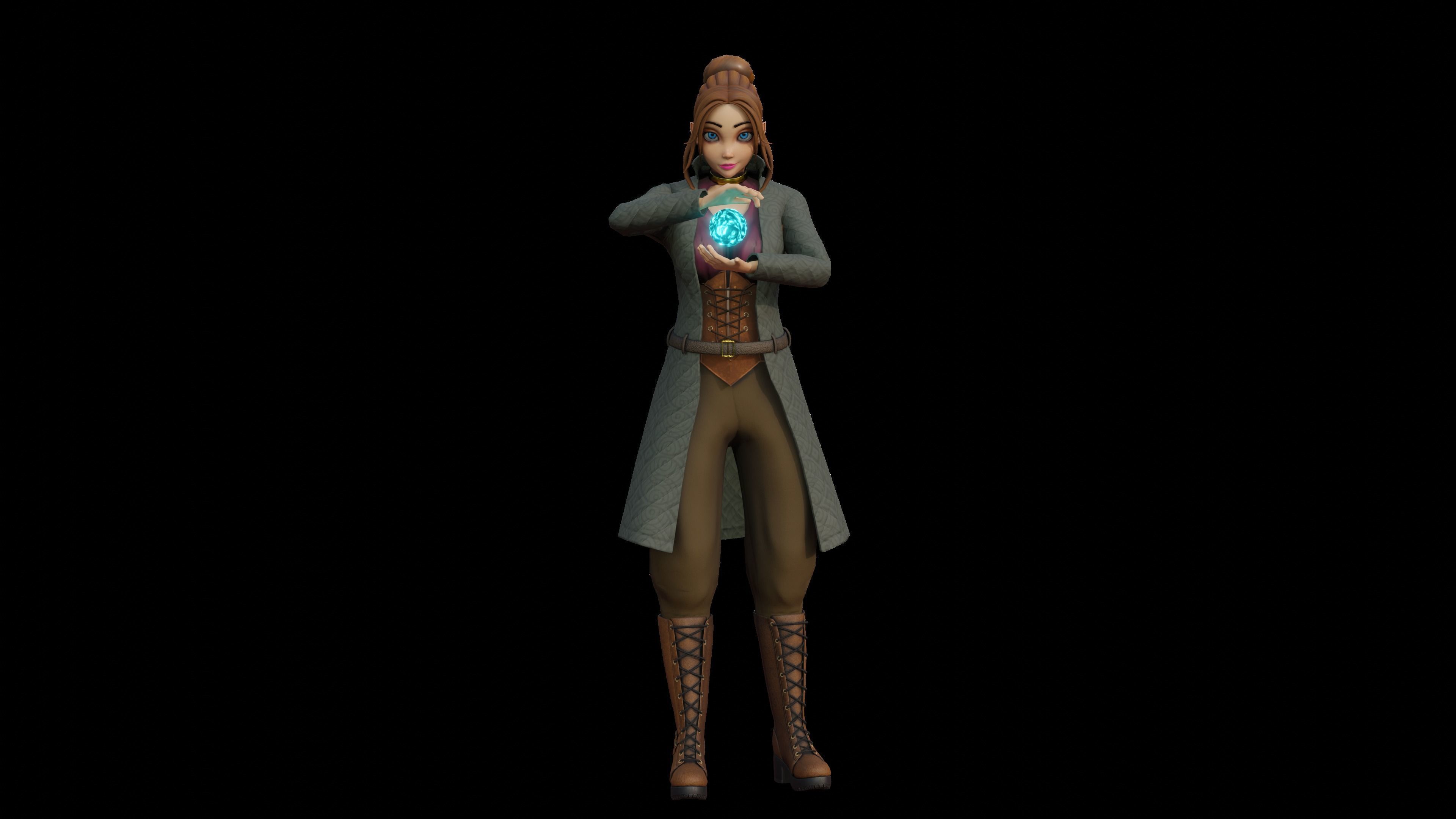 3D model Mage Cartoon Female Rigged and Animated in Blender with Unity ...
