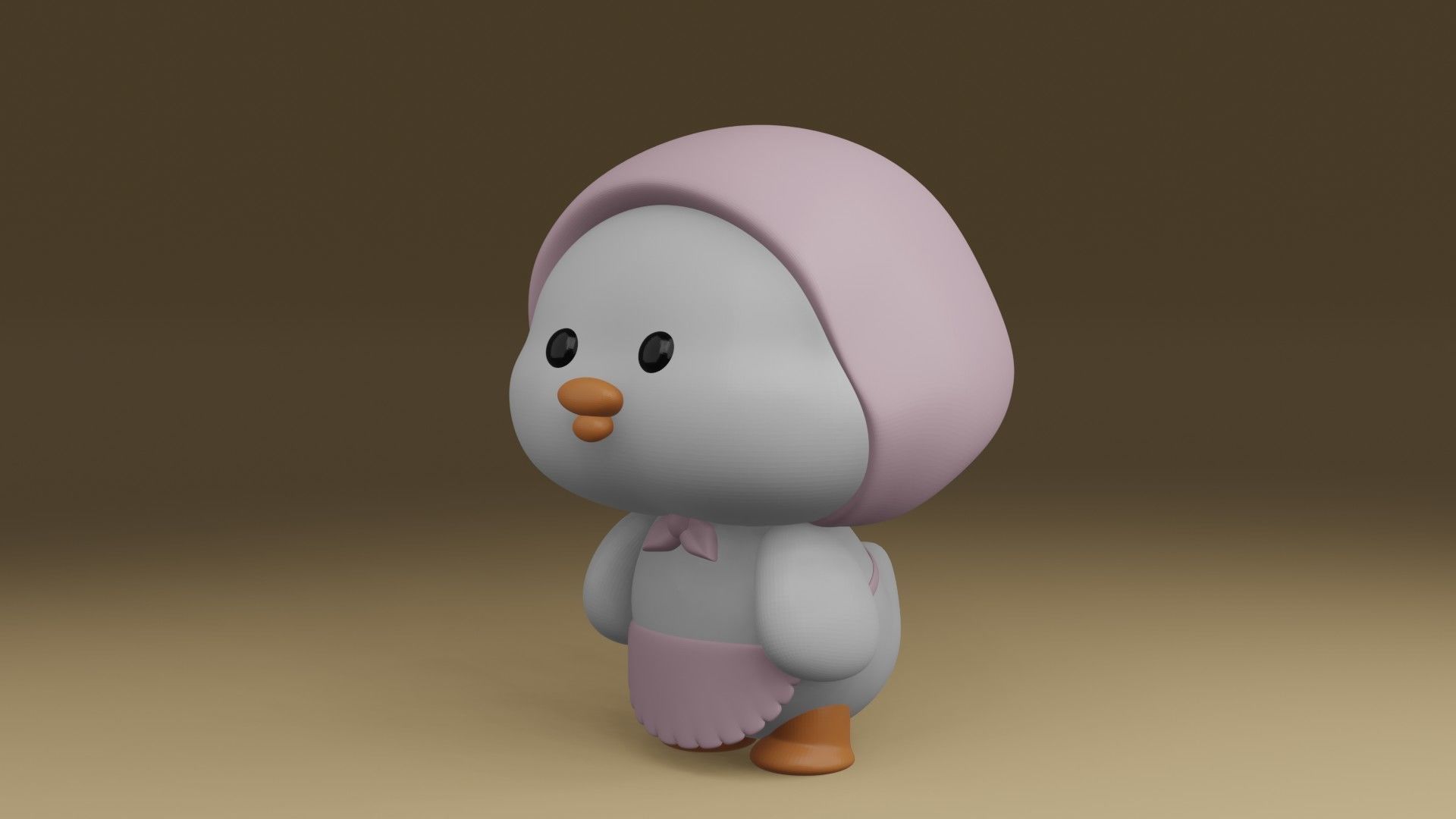 cute duck 3D print model_13