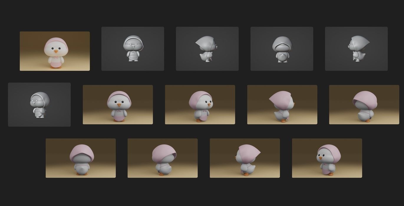 cute duck 3D print model_14