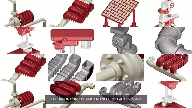 EDUCATIONAL INDUSTRIAL ENGINEERING PACK 3D Model Collection