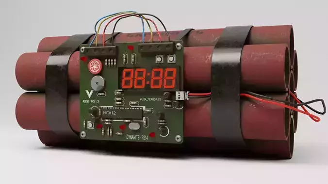 dynamite bomb made in blender and textured in substance painter 