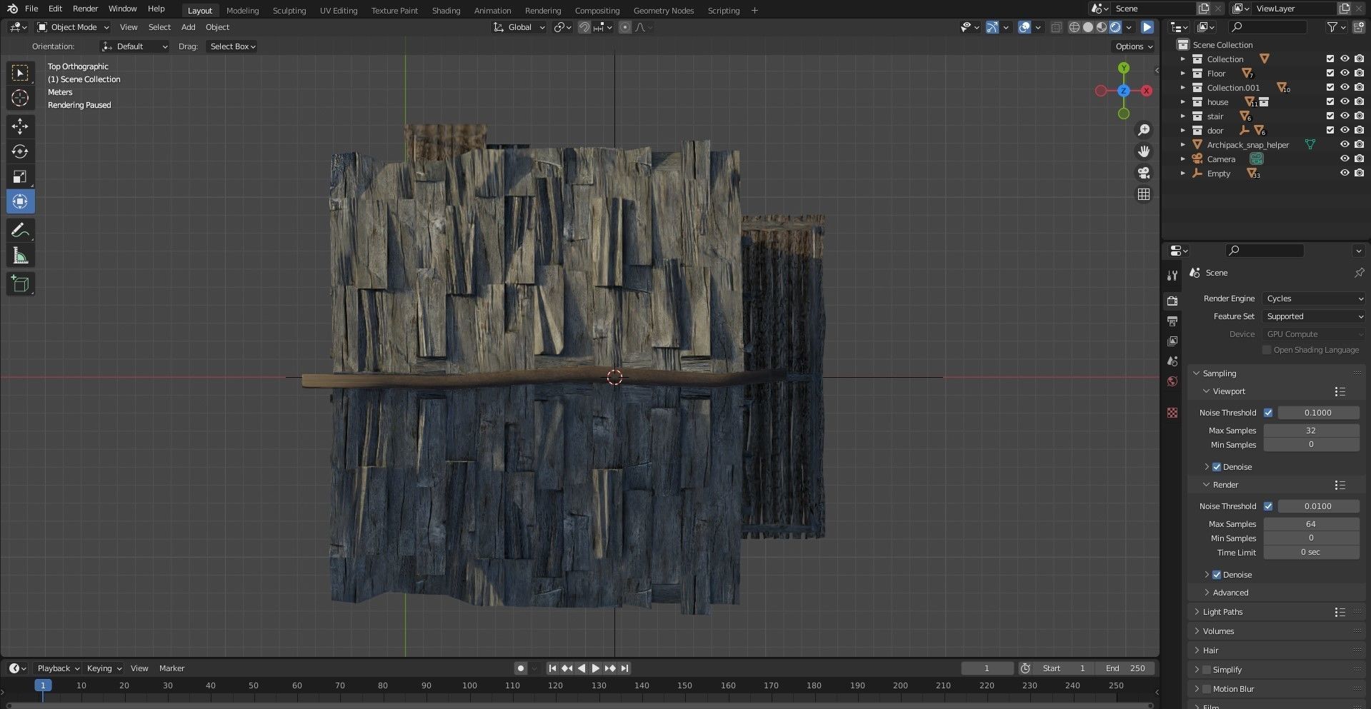 FANTASY MEDIEVAL WOODEN VILLAGE WATCHTOWER HUT low-poly 3D model Free low-poly 3D model_6