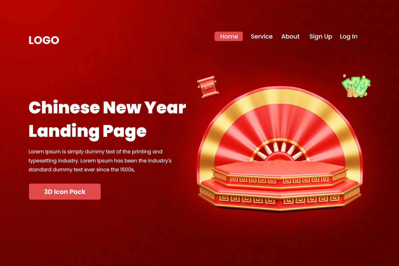 Chinese New Year Icon 3d Illustration  3D model_4