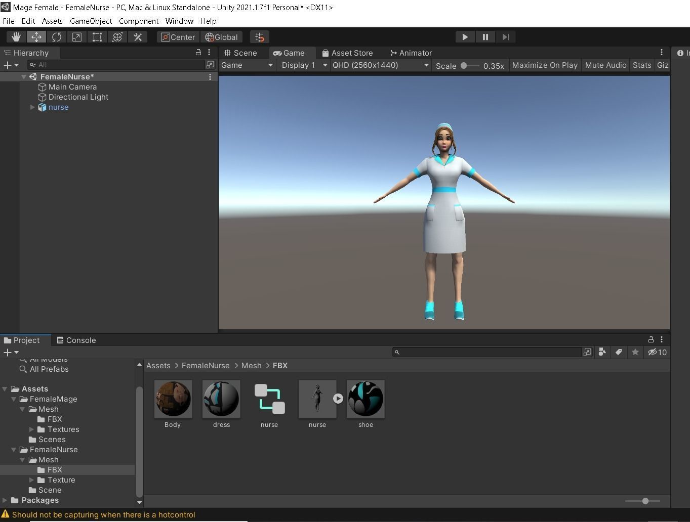 Cartoon Nurse Female Rigged Animated Blender with Unity  Low-poly 3D model_12