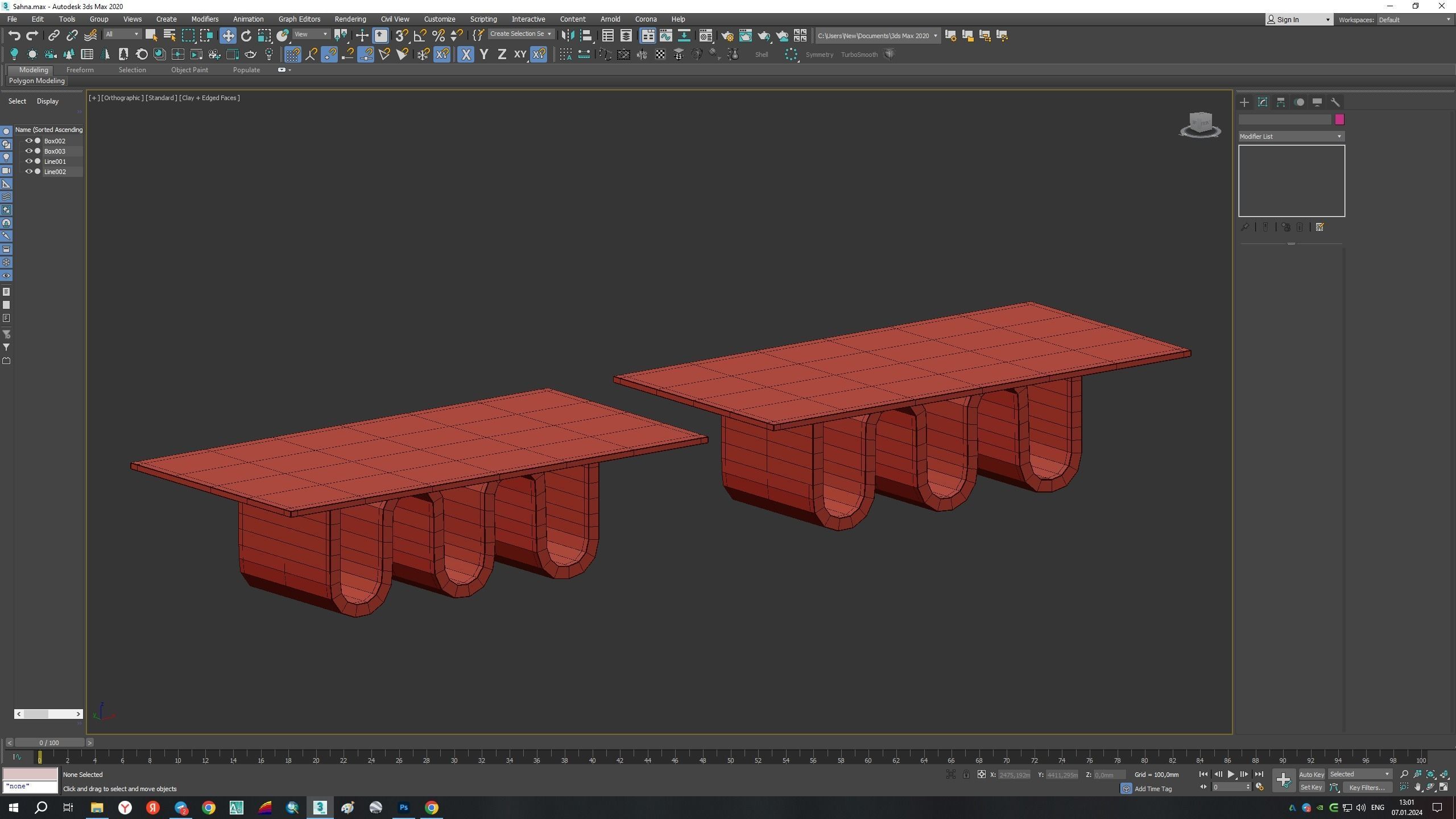 ETERNITY TABLE TRAVERTINE Low-poly 3D model_2