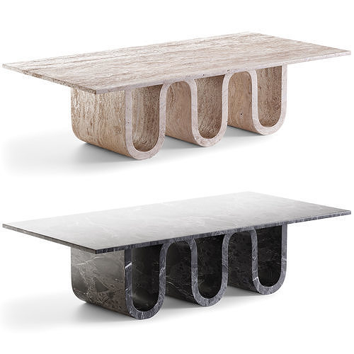 ETERNITY TABLE TRAVERTINE Low-poly 3D model