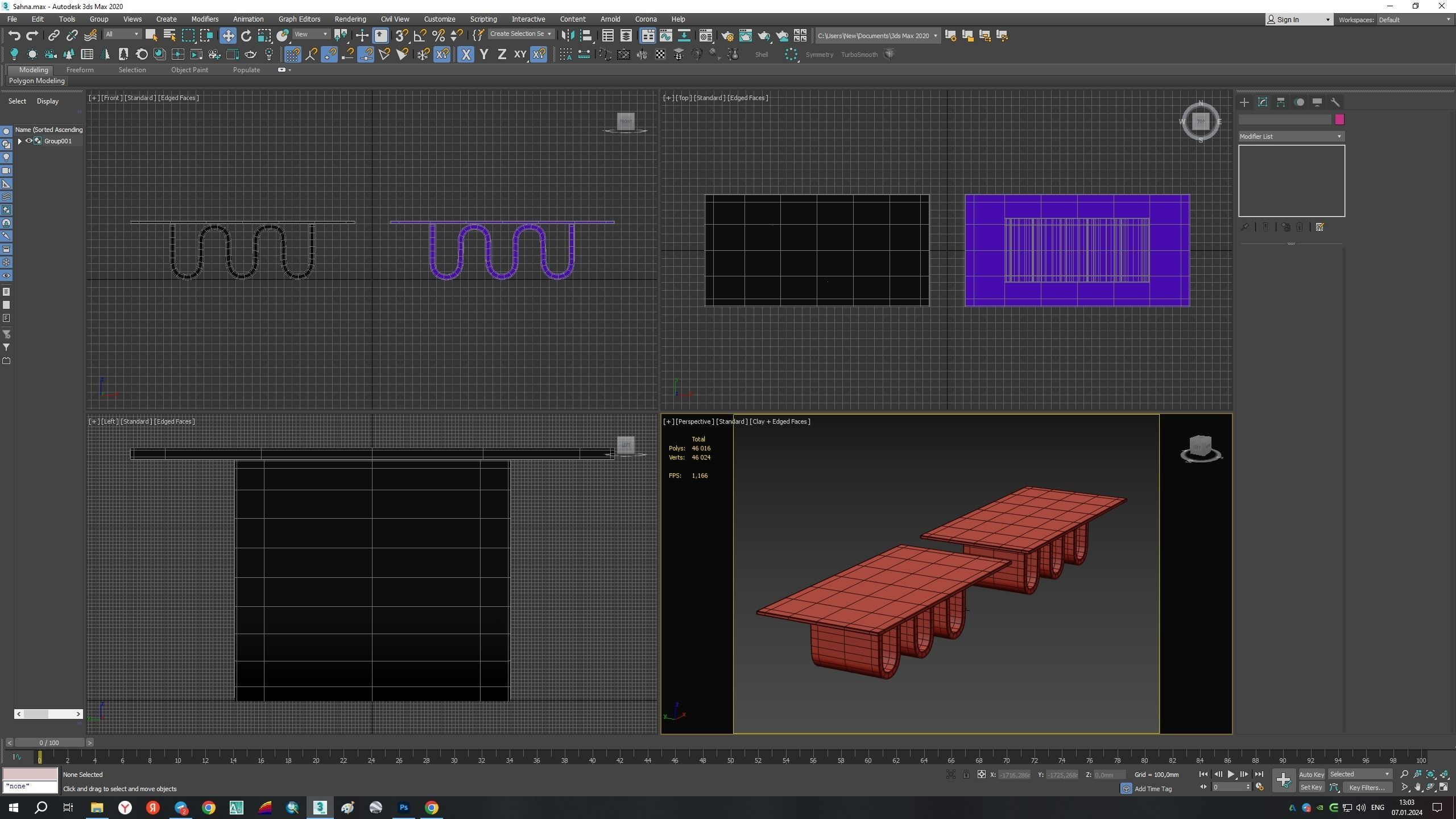 ETERNITY TABLE TRAVERTINE Low-poly 3D model_8