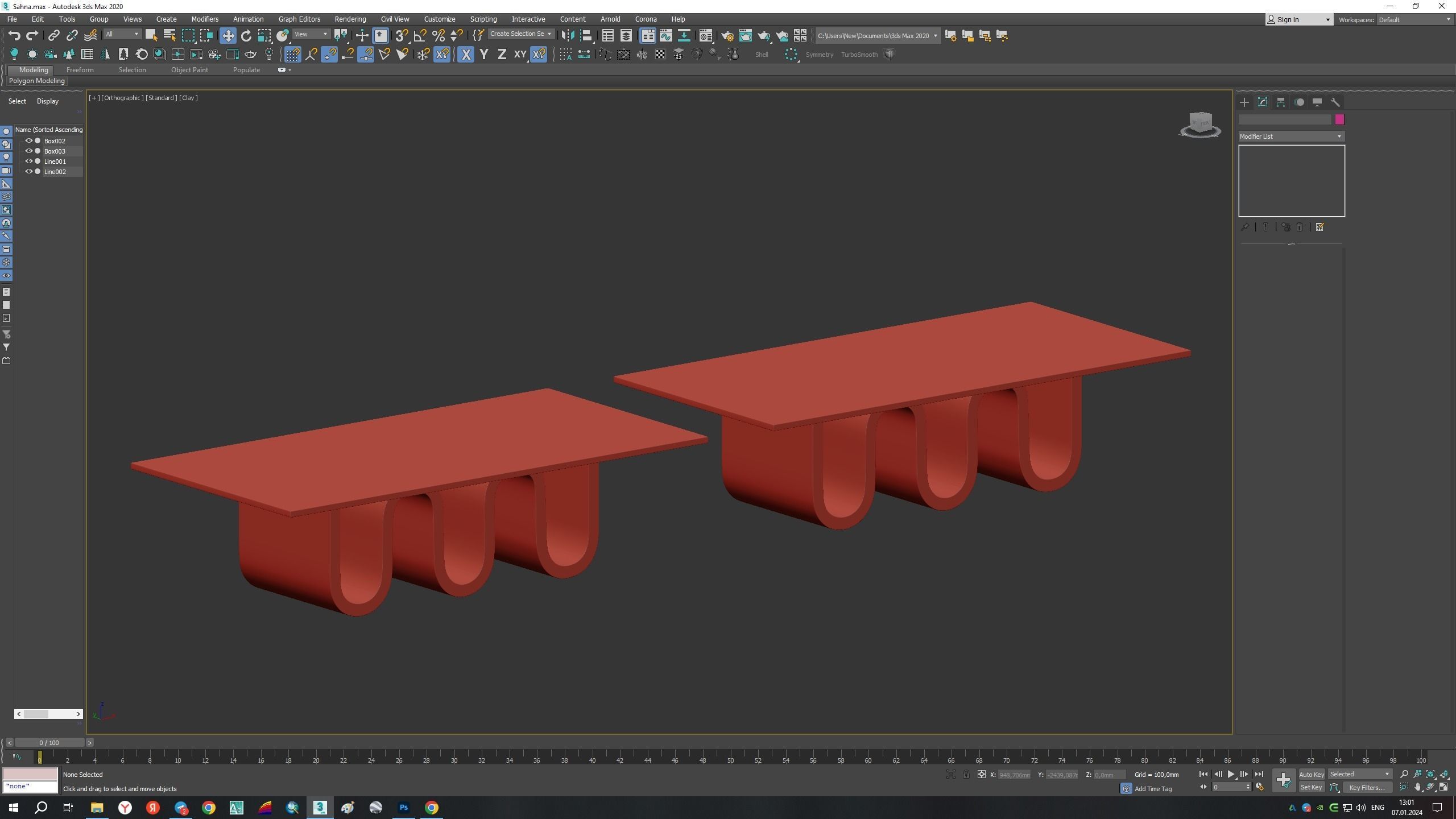 ETERNITY TABLE TRAVERTINE Low-poly 3D model_4