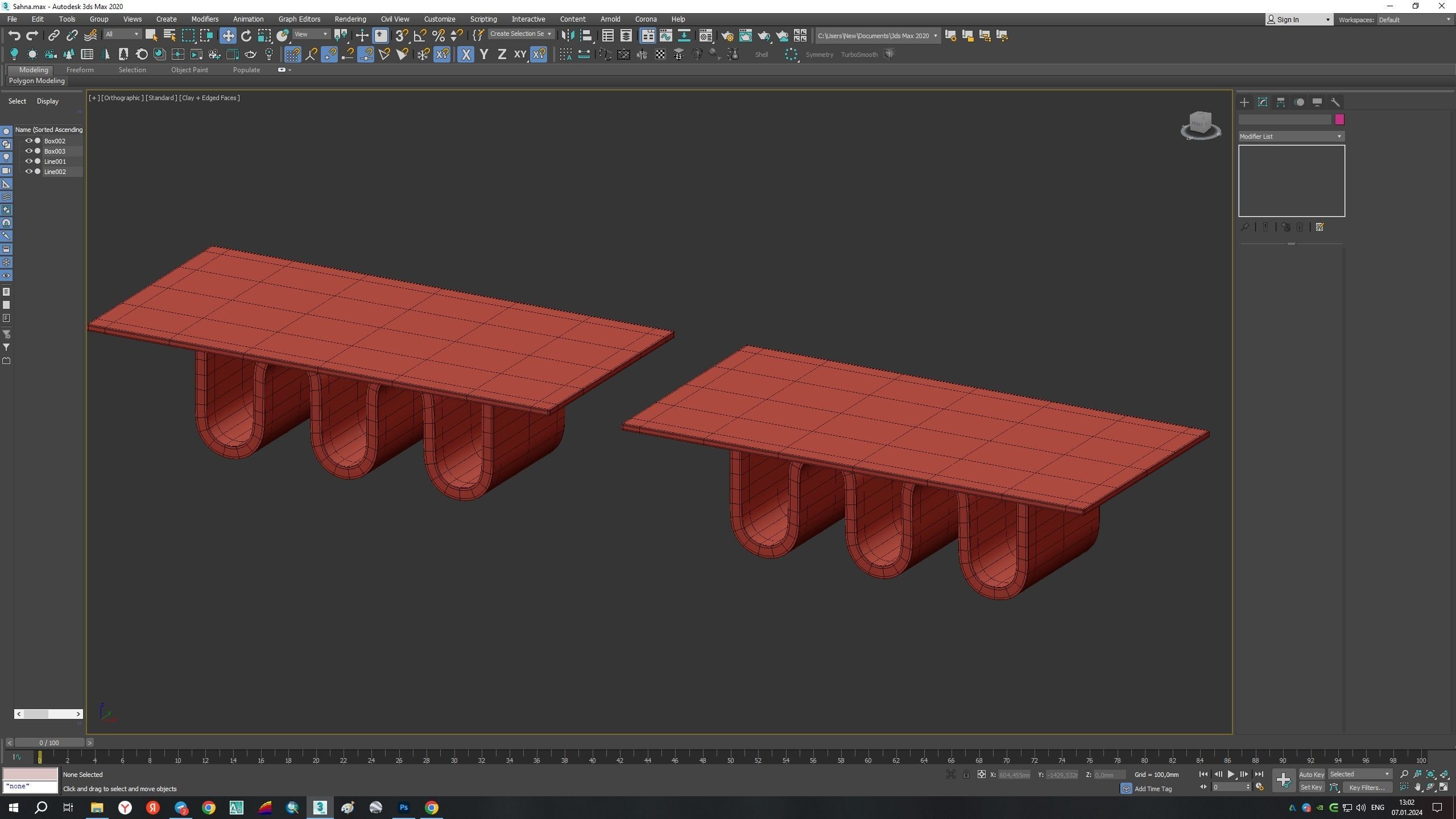 ETERNITY TABLE TRAVERTINE Low-poly 3D model_6