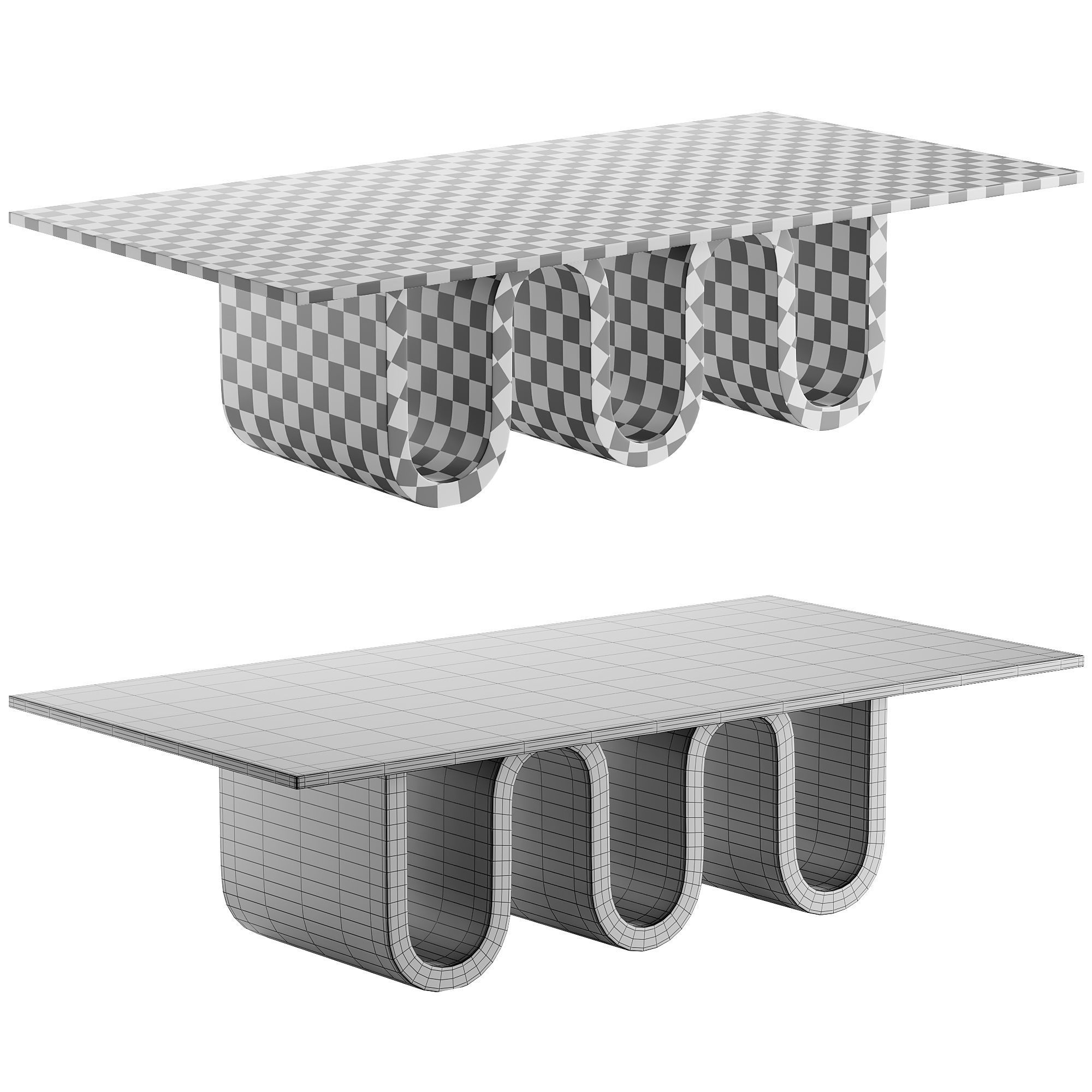 ETERNITY TABLE TRAVERTINE Low-poly 3D model_1