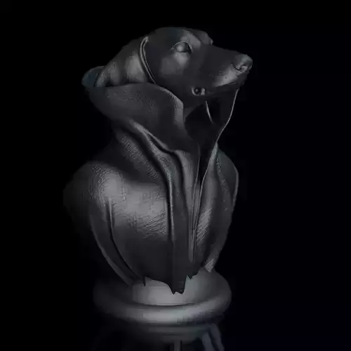 Dachshund with Collar Cape on Pedestal 