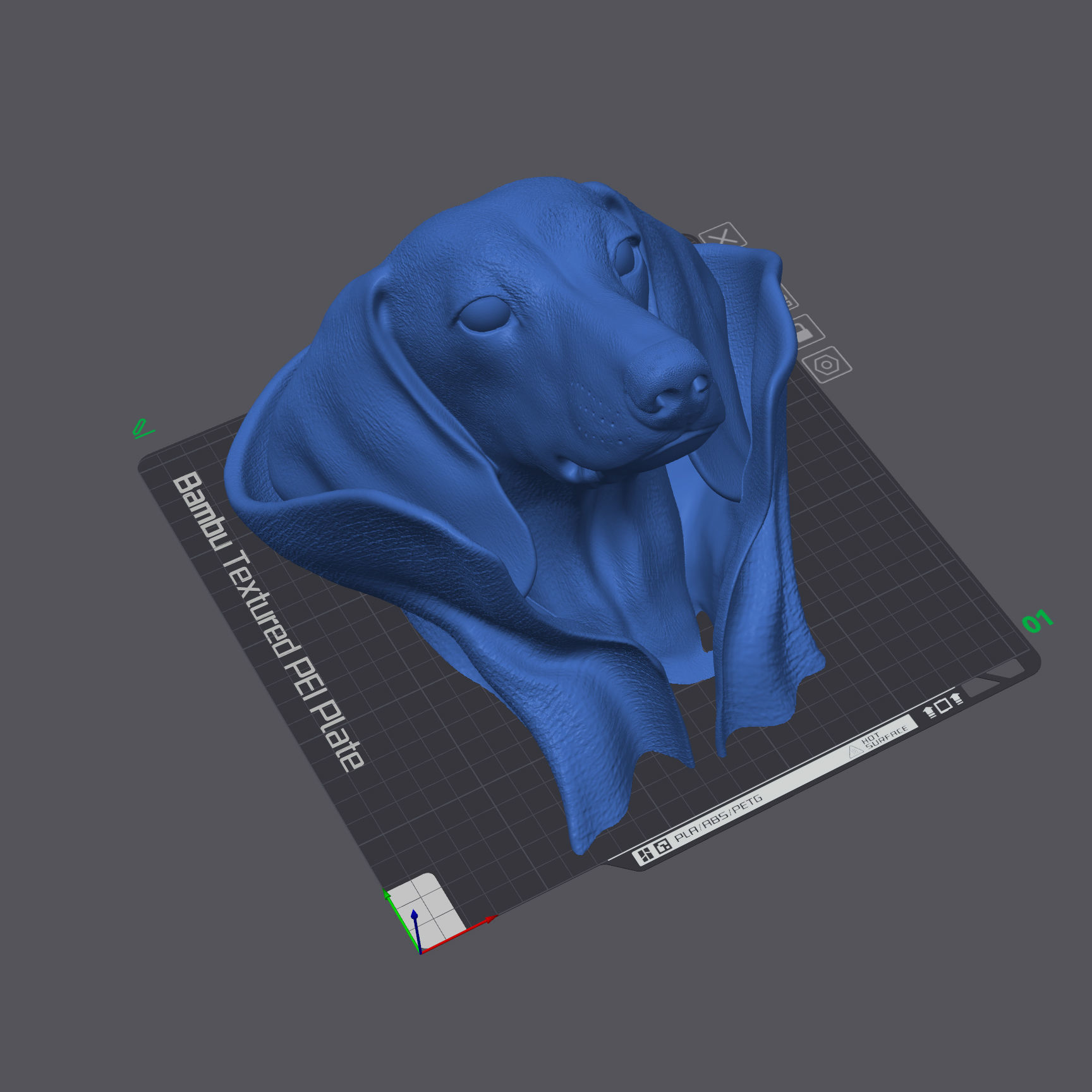 Dachshund with Collar Cape on Pedestal 3D print model_3