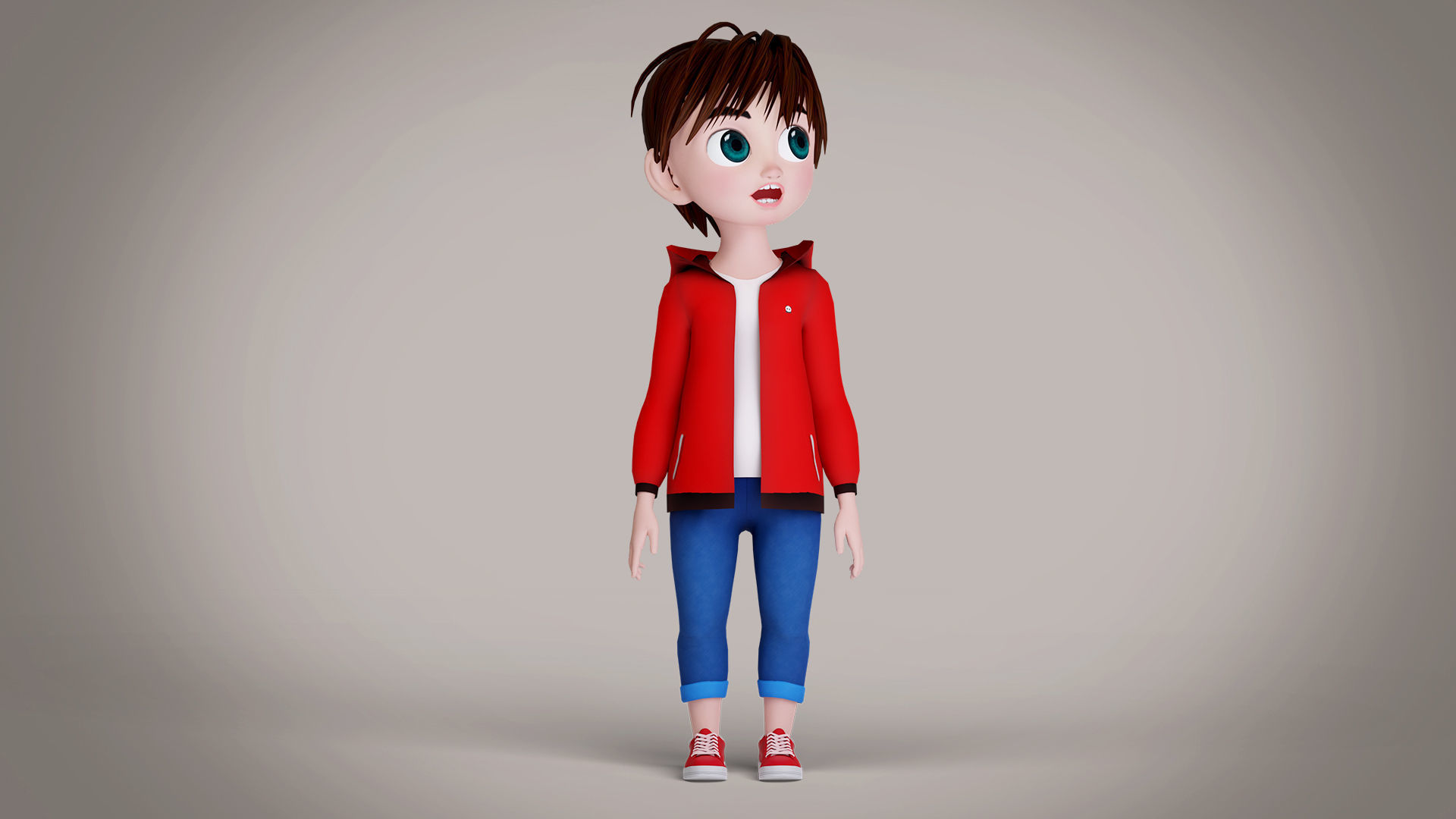 Cartoon Boy jacket Rigged Animated with Unity Low-poly 3D model_5
