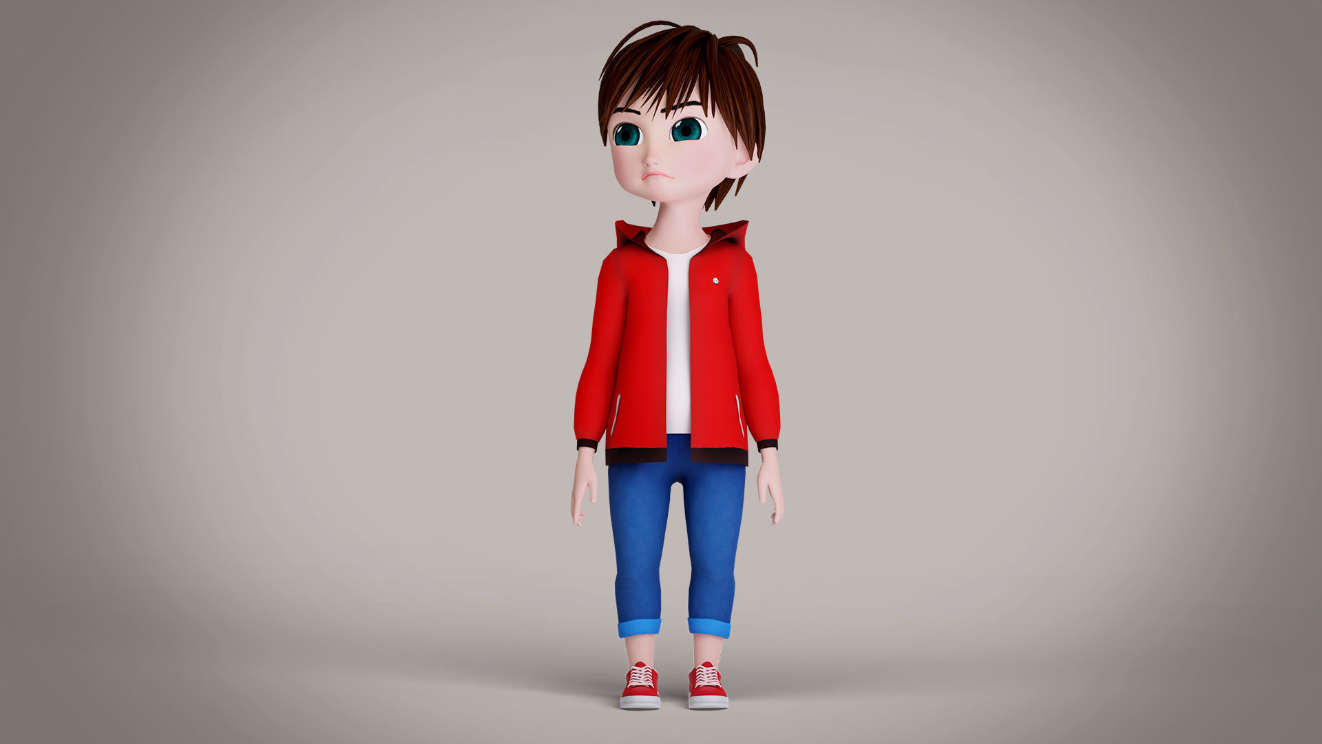 Cartoon Boy jacket Rigged Animated with Unity Low-poly 3D model_4