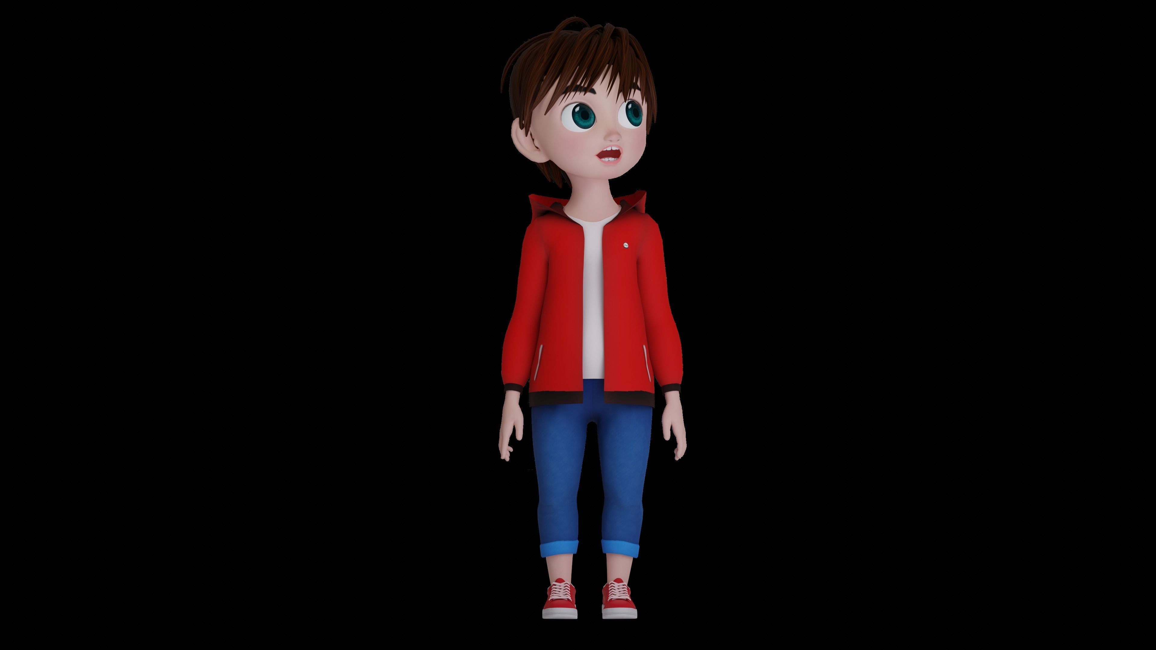 Cartoon Boy jacket Rigged Animated with Unity Low-poly 3D model_13
