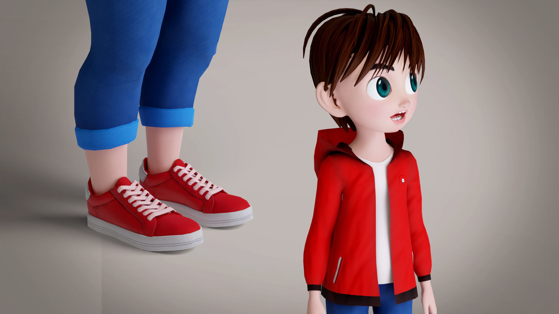 Cartoon Boy jacket Rigged Animated with Unity Low-poly 3D model_7