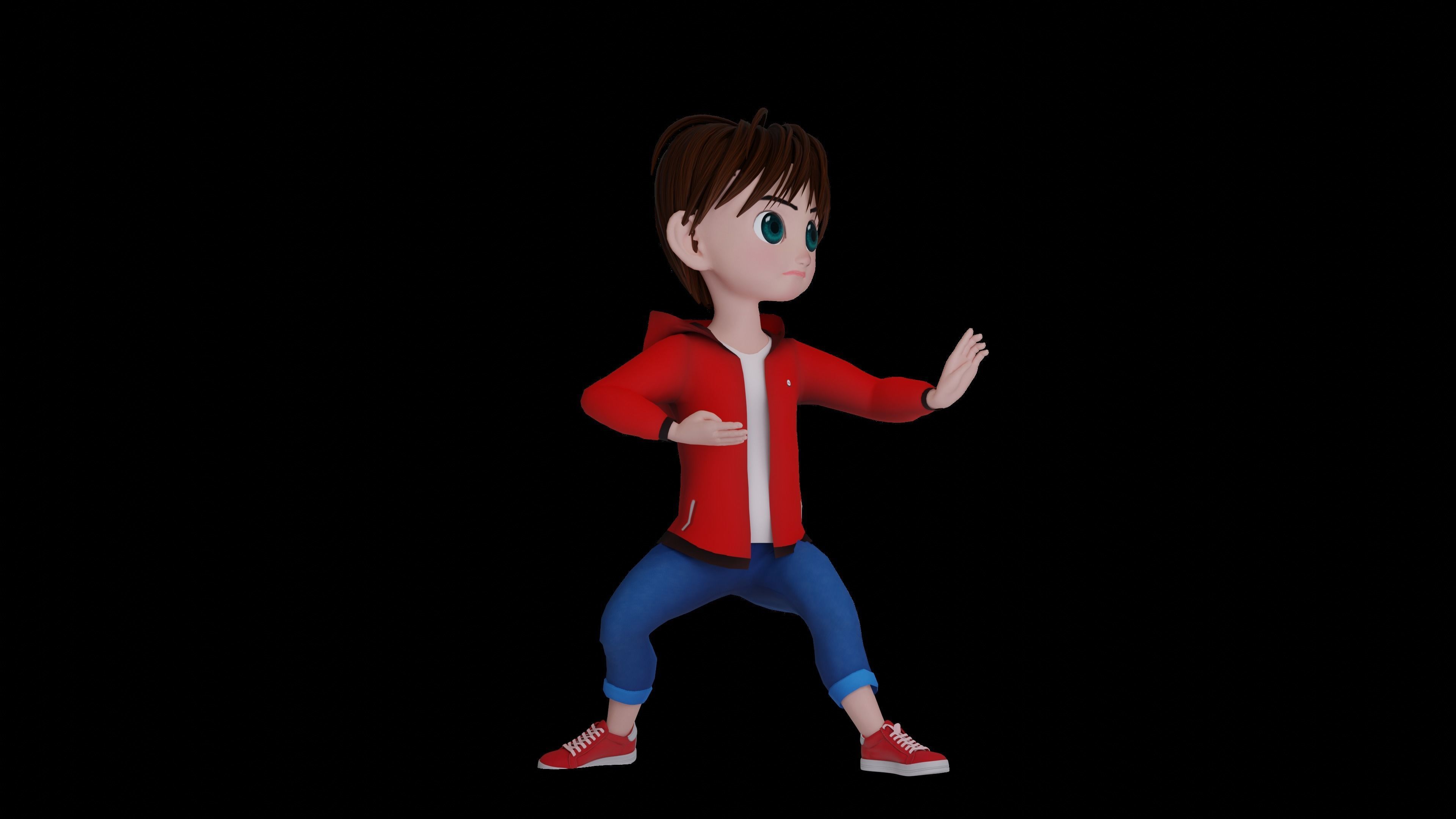 Cartoon Boy jacket Rigged Animated with Unity Low-poly 3D model_11
