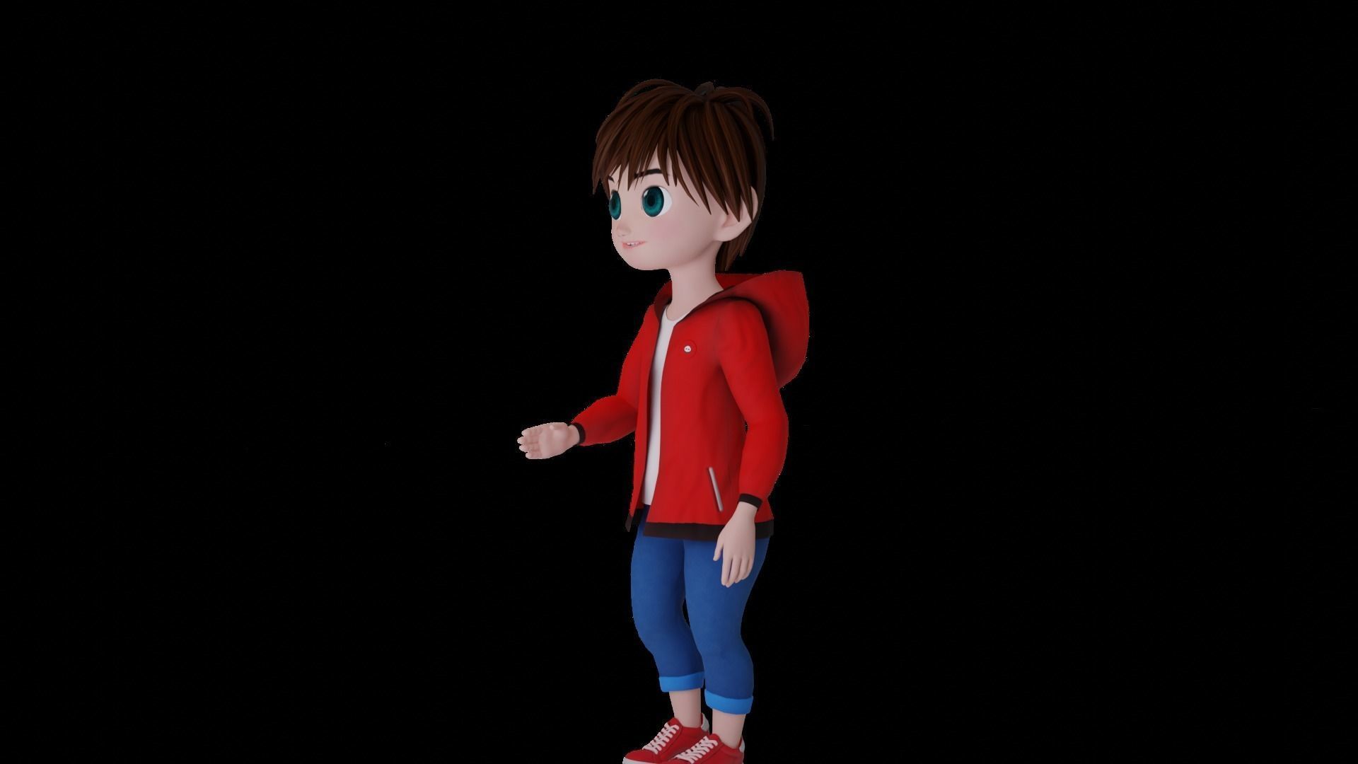 Cartoon Boy jacket Rigged Animated with Unity Low-poly 3D model_16