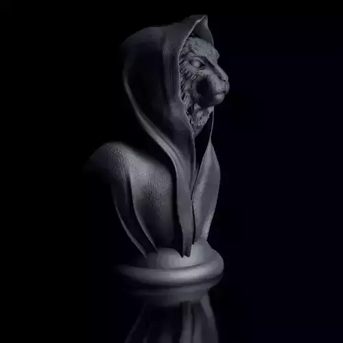 Cat - Maine Coon with Cape Bust Pedestal