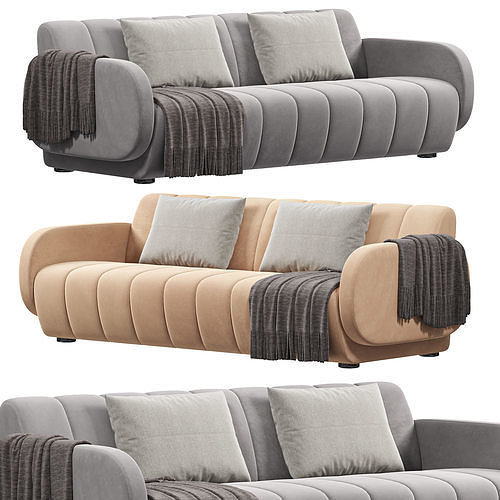  Brigitte Velvet Sofa 3D model