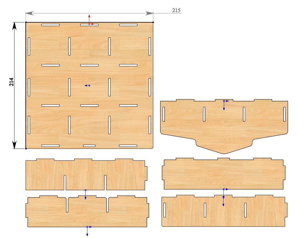 Box with cells collapsible 3D print model_4