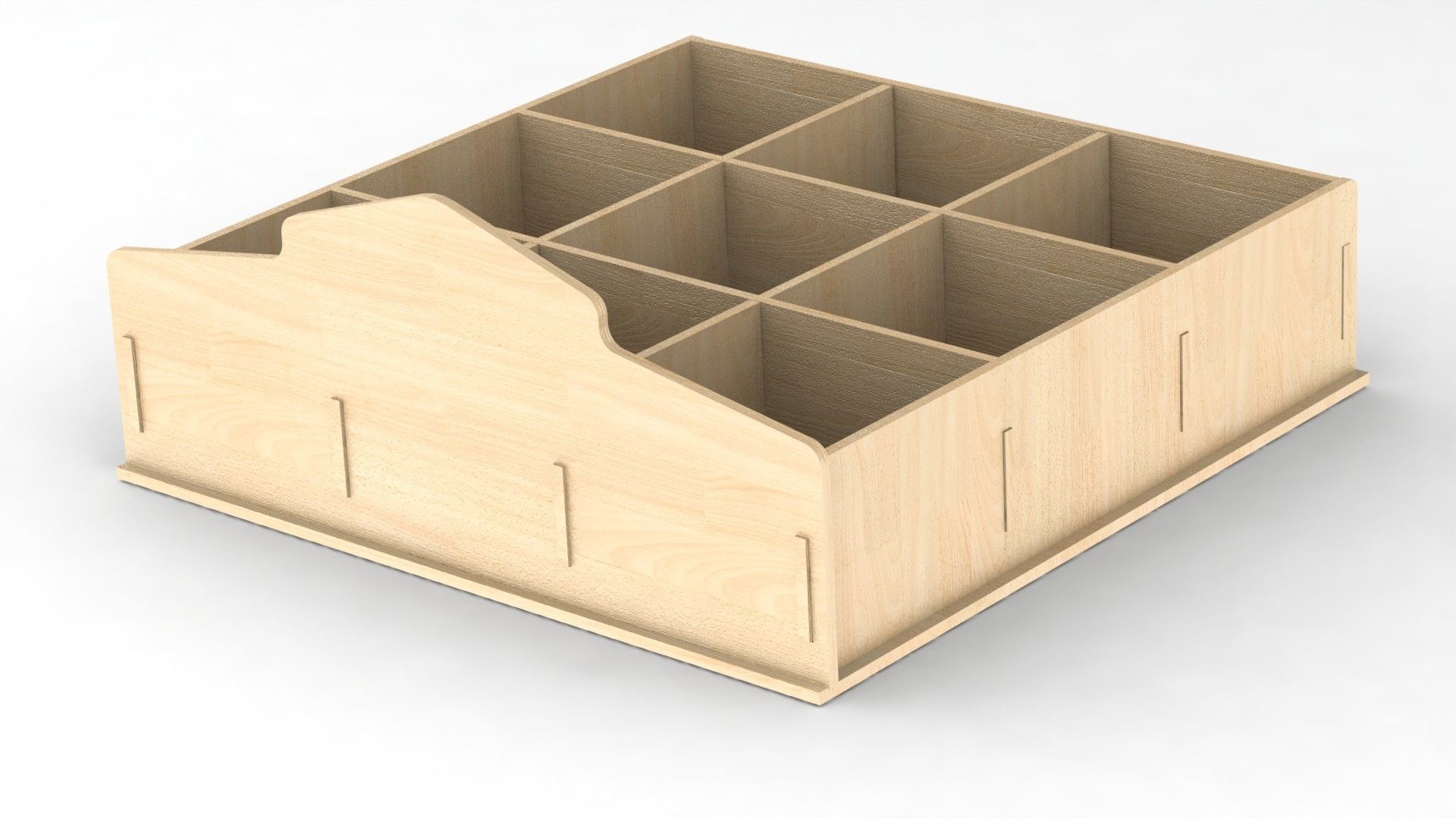 Box with cells collapsible 3D print model_1