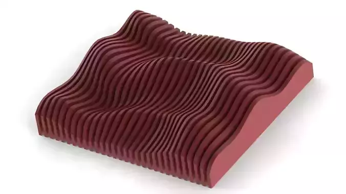 Decorative overlay wave 3D print model