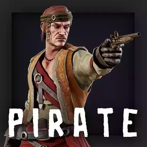 Pirate 7 Low-poly 3D model